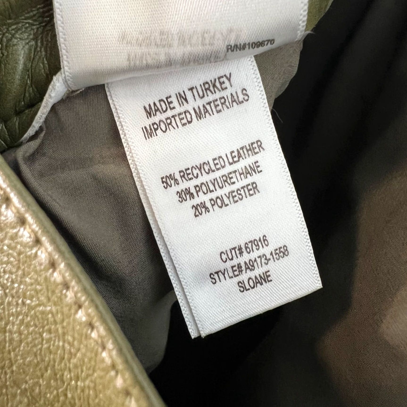 Agolde AGOLDE Pants Women's Size 23 Straight Ankle Green Recycled Leather Blend Front Zip Pockets 29in Inseam Size 40" / US 18 - 4 Thumbnail