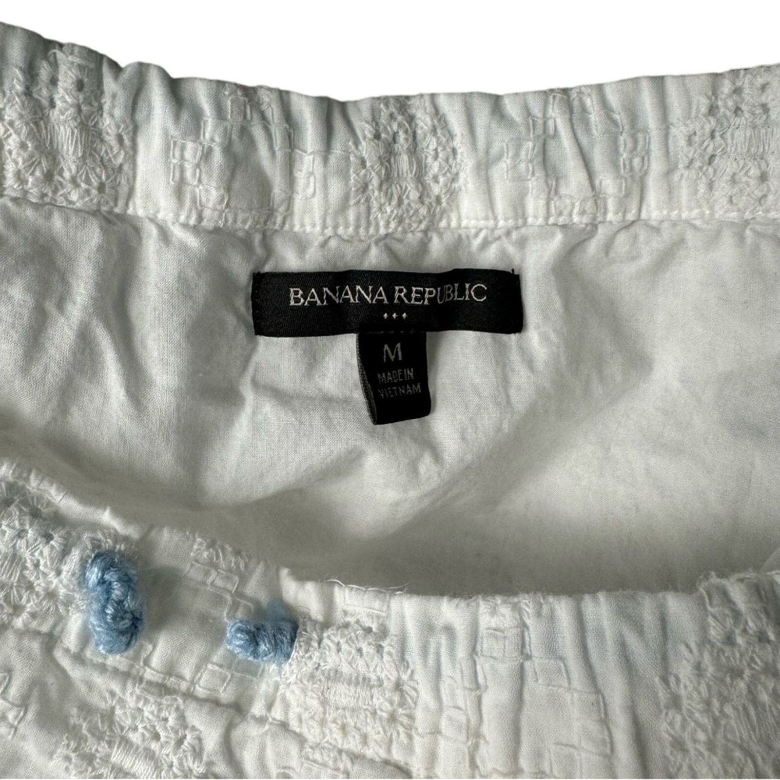 Banana Republic Banana Republic Womens Medium Cotton Drawstring Neckline Top Size M / US 6-8 / IT 42-44 - 3 Thumbnail