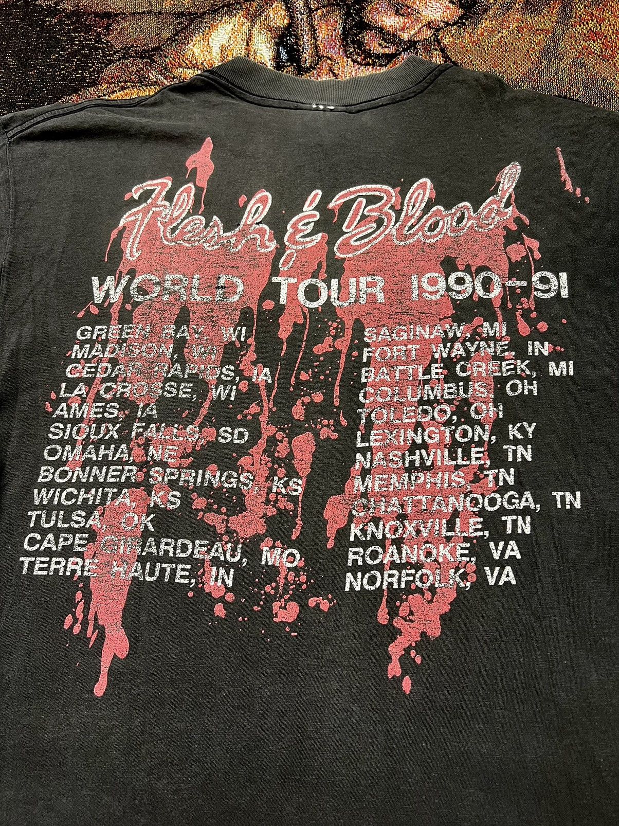 Vintage Poison Flesh & Blood 90-91 Tour Tee Size US L / EU 52-54 / 3 - 6 Thumbnail