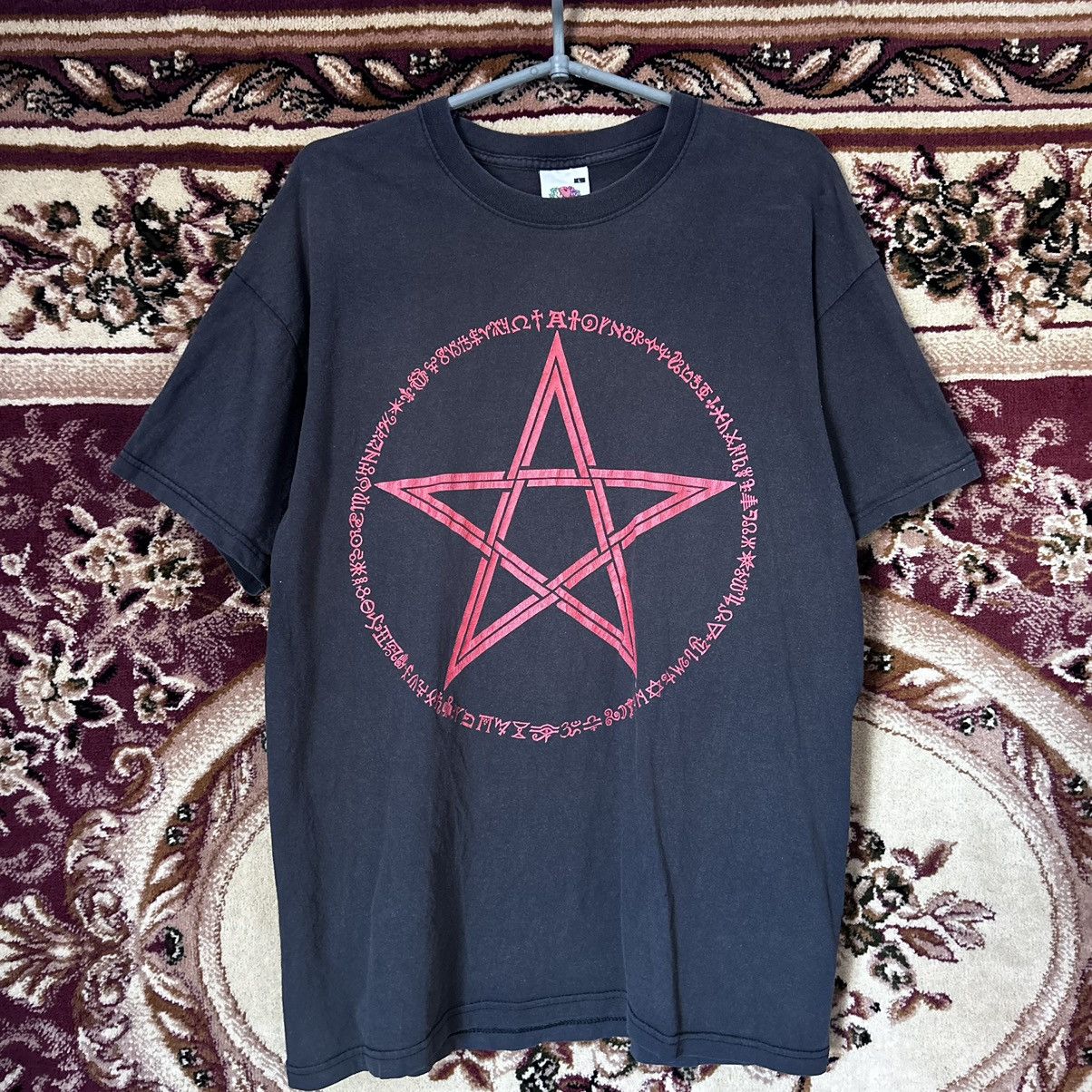 Band Tees Vintage Distressed Death Metal Pentagram Skull Thrashed Tee Size US L / EU 52-54 / 3 - 1 Thumbnail