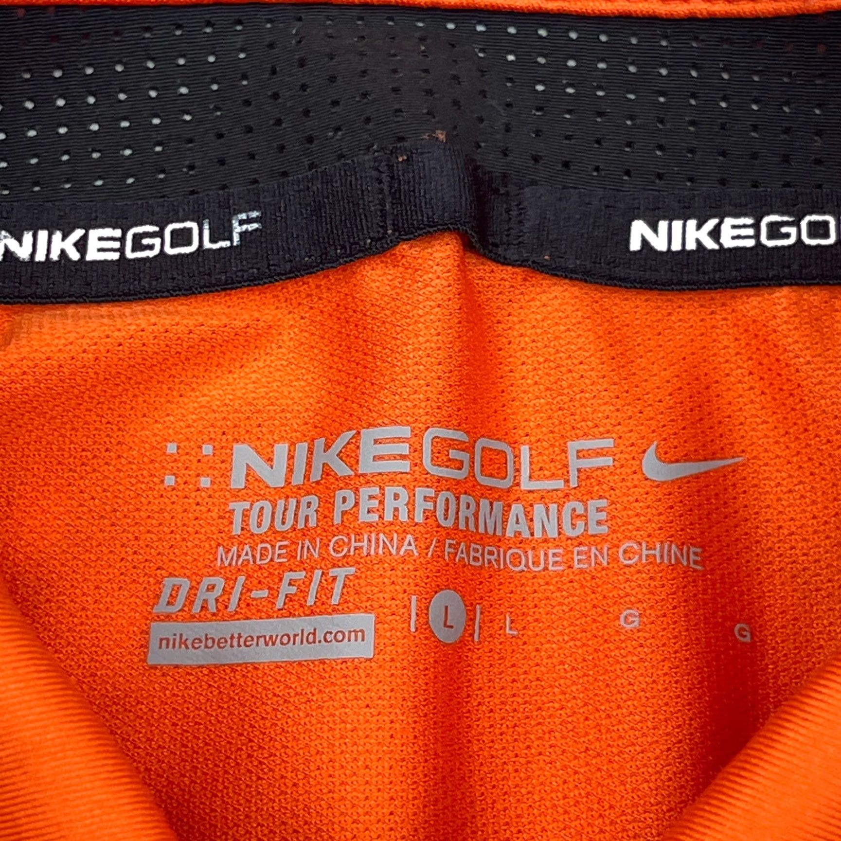 Nike Nike Polo Shirt Men L Orange Dri Fit Tour Performance Golf Pocket Geometric Size US L / EU 52-54 / 3 - 6 Thumbnail