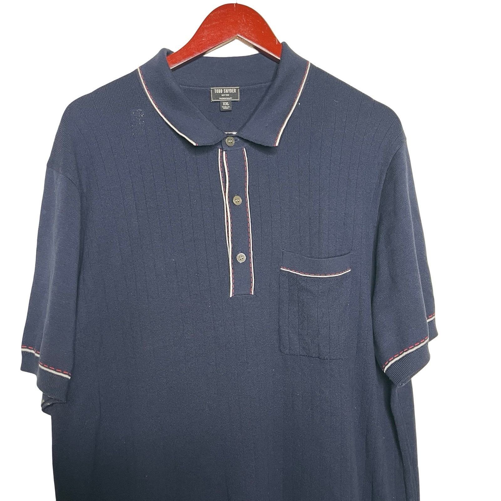 Todd Snyder TODD SNYDER ITALIAN COTTON SILK TIPPED RIVIERA POLO XXL Size US XXL / EU 58 / 5 - 4 Thumbnail
