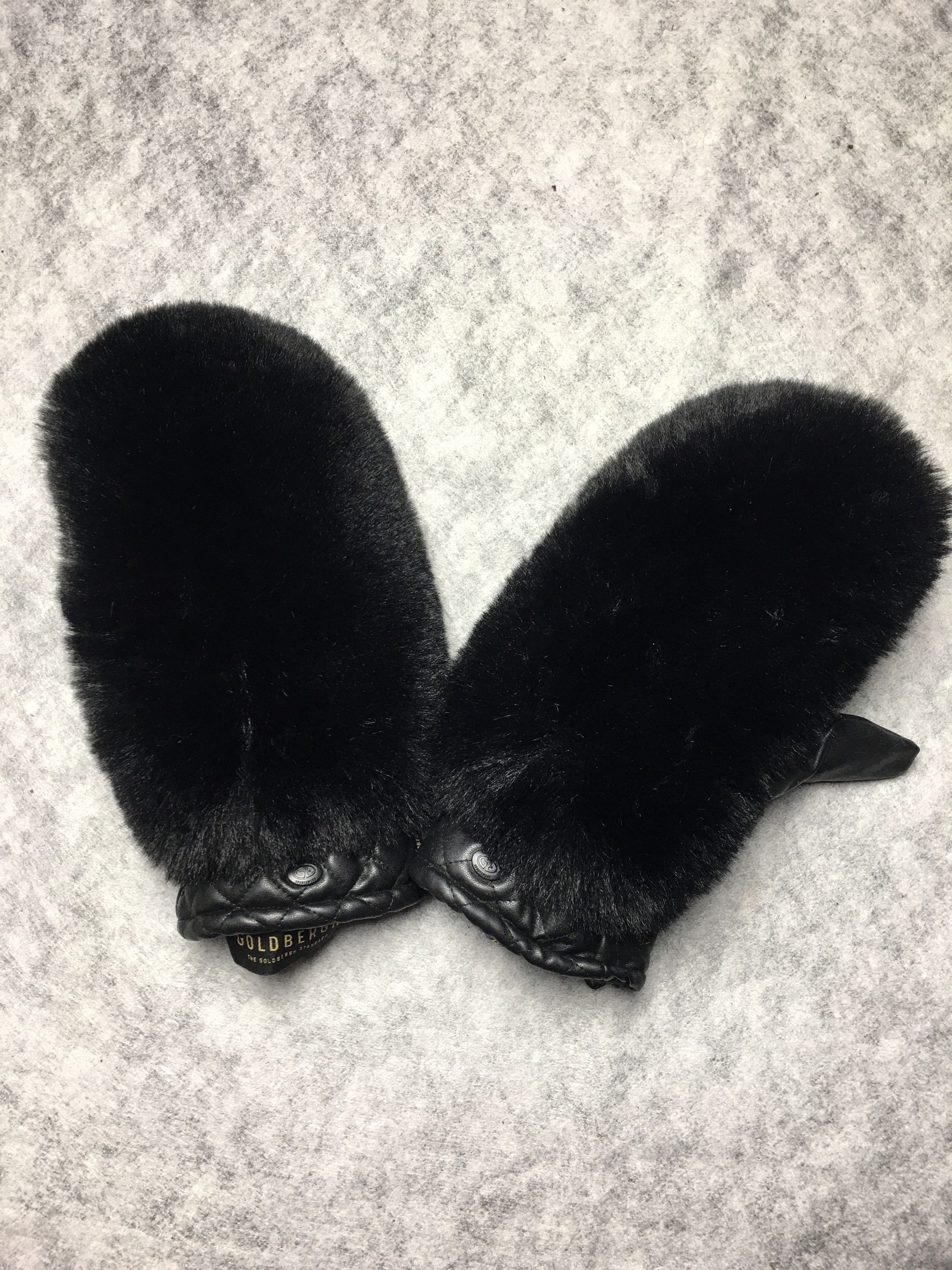 Goldbergh GOLDBERGH Hill Faux Fur Mittens Black Size 8 Size ONE SIZE - 1 Thumbnail