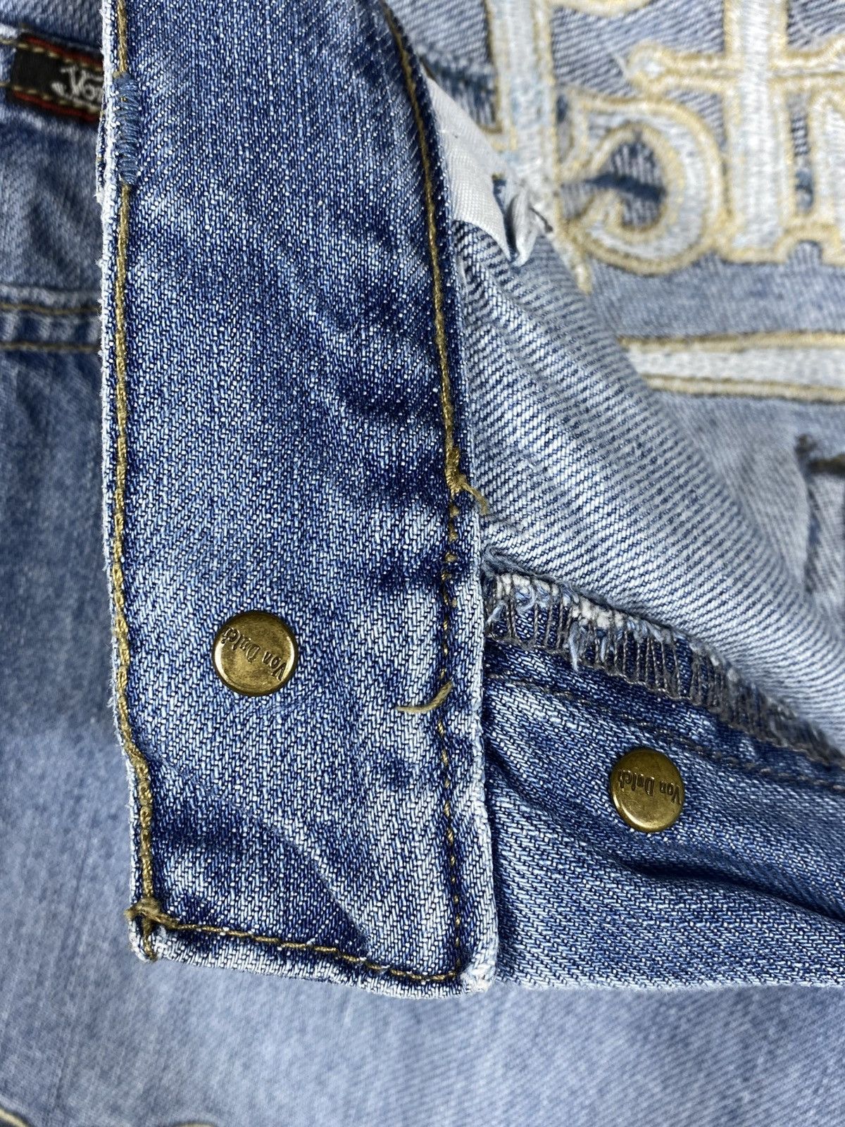 Vintage × Von Dutch Von Dutch Vintage Y2k Big Logo Denim Jeans Trousers Pants Size 32" / US 10 / IT 46 - 12 Thumbnail