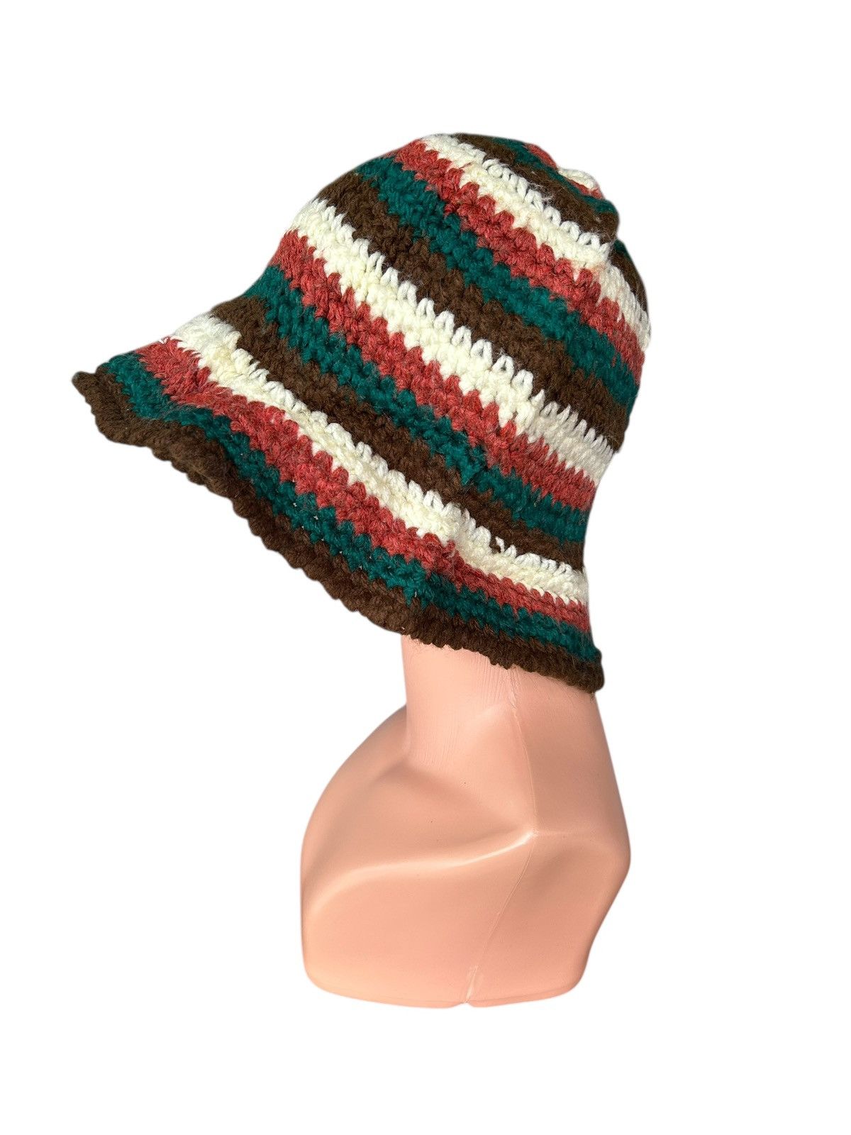 Japanese Brand × Kapital × Vintage Crochet Knitted Handmade big Bucket Hats Size ONE SIZE - 6 Thumbnail