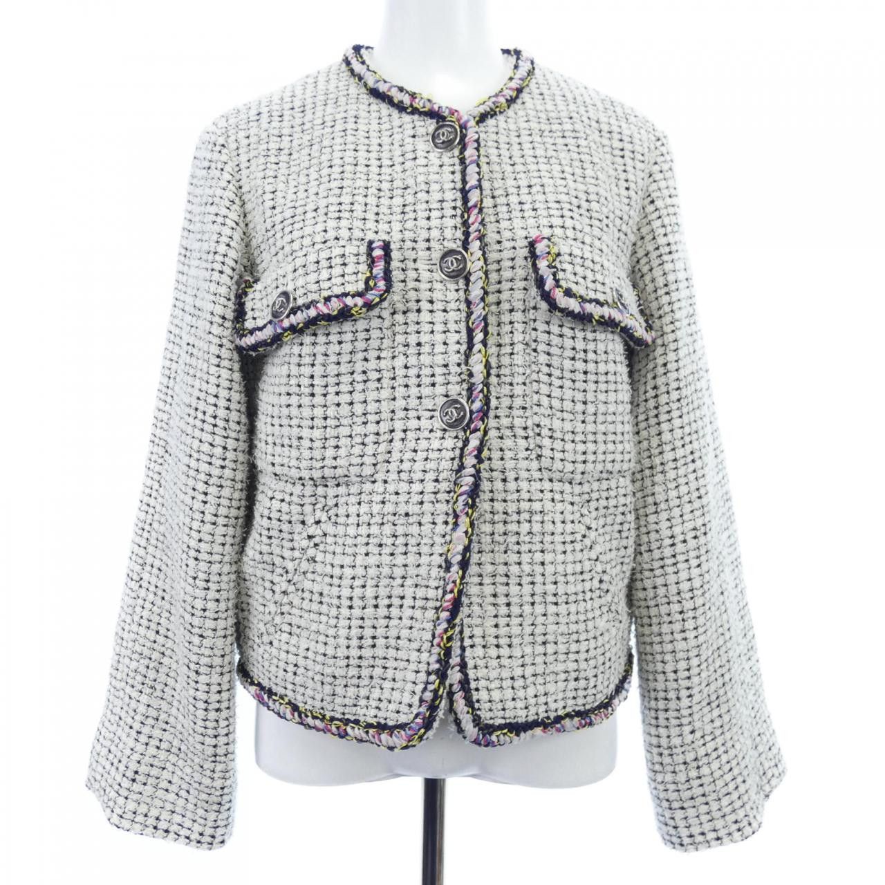 Chanel Chanel Chanel LOOK29 Collarless Jacket Textile Outerwear P70074V60046 DUTY FREE for USA Size ONE SIZE - 1 Thumbnail