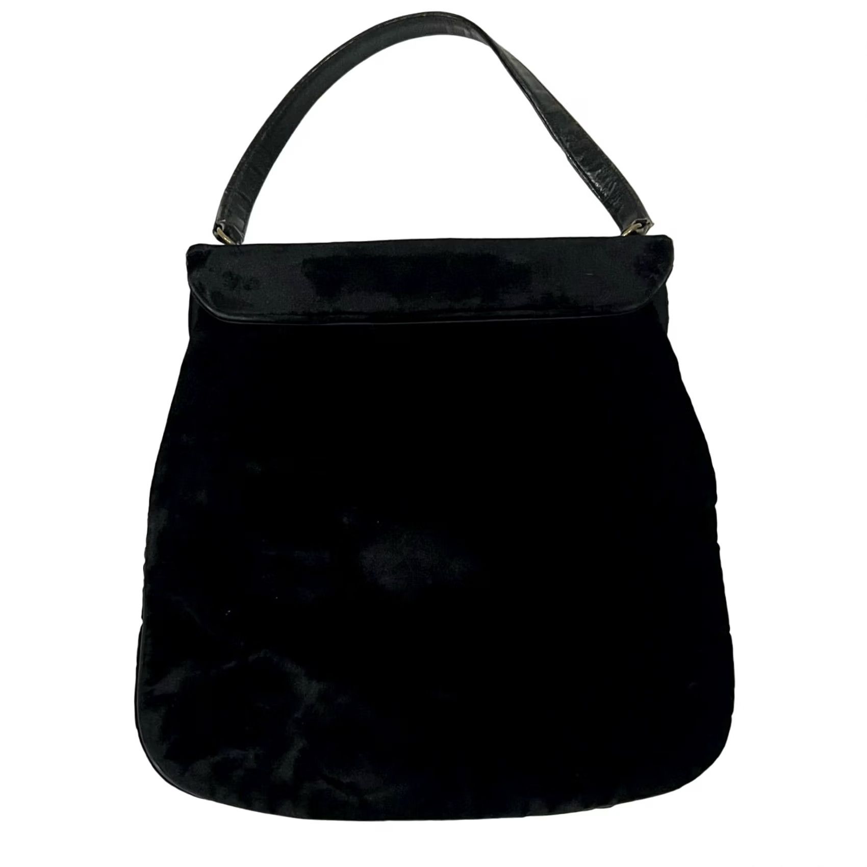 Vintage VINTAGE Jana Black Velvet Shoulder Bag Purse Handbag Women's Evening Latch Closure 10”x11” Velvet Size ONE SIZE - 6 Thumbnail