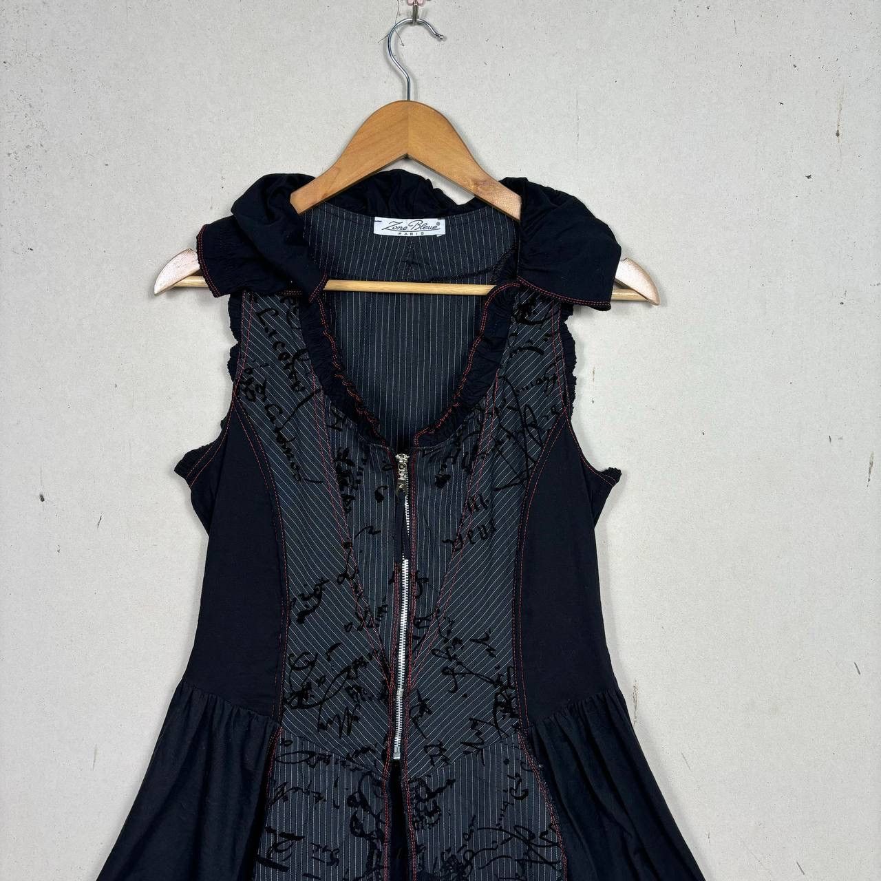 If Six Was Nine Zone Bleue Paris Archive Pinstripe Vest Dress Goth Y2K Size S / US 4 / IT 40 - 3 Thumbnail