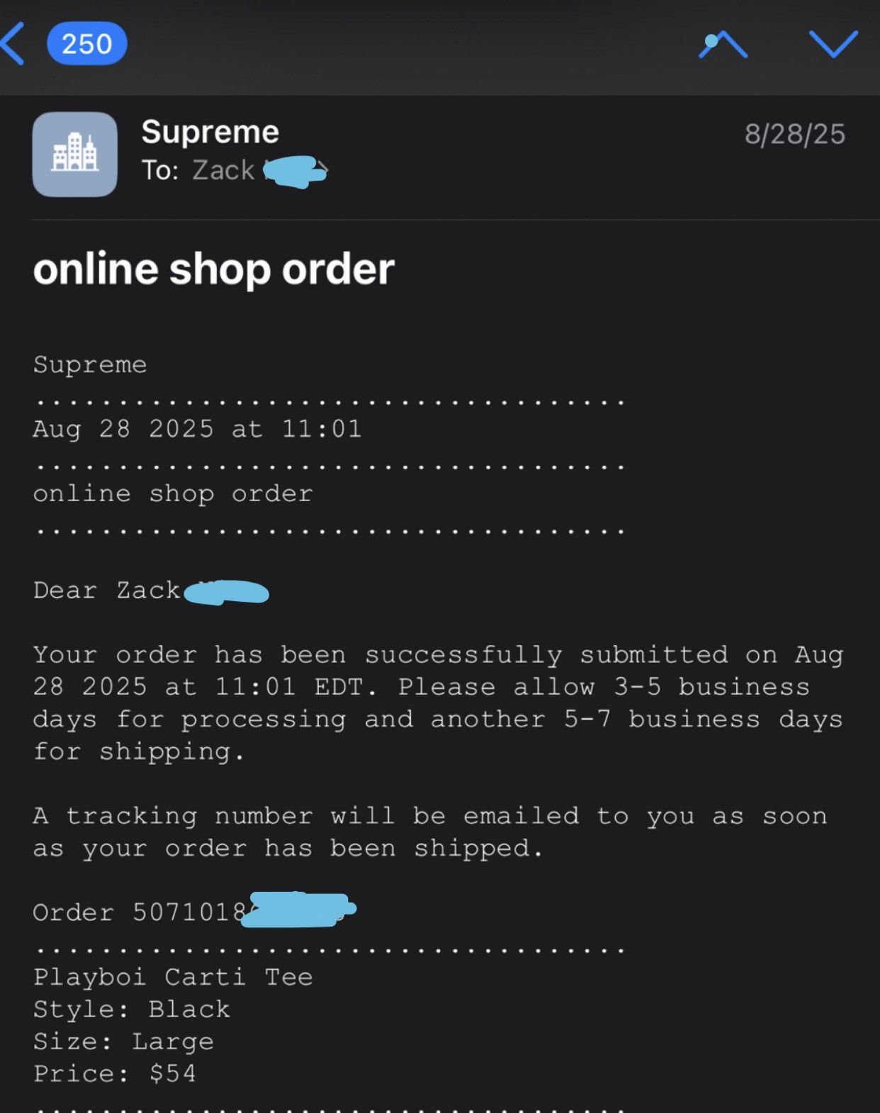 Supreme Playboi Carti Black Supreme T Size US L / EU 52-54 / 3 - 4 Thumbnail