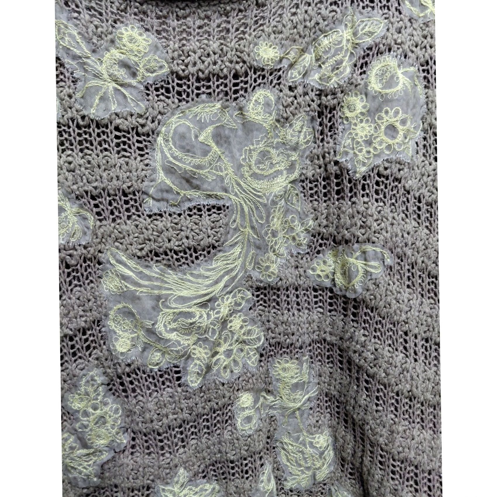 Free People Free People Sweater Womens M Brown Floral Knit Long Sleeve Scoop Neck Women Size Size M / US 6-8 / IT 42-44 - 3 Thumbnail