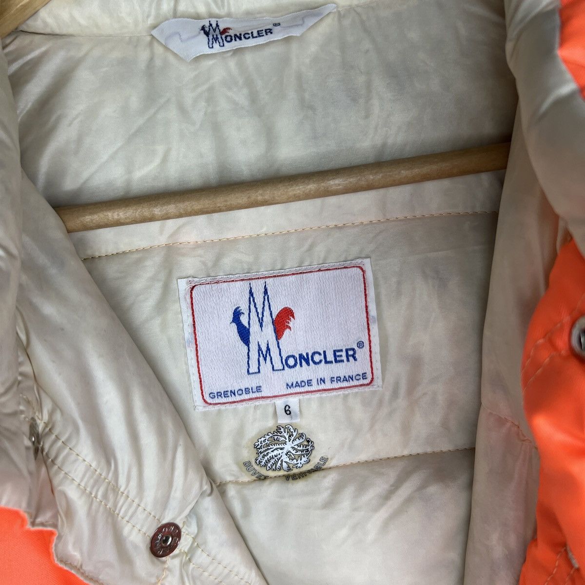 Moncler Moncler Puffer Down Jacket Vest Orange Logo Vintage 80s 90s Size US XL / EU 56 / 4 - 6 Thumbnail