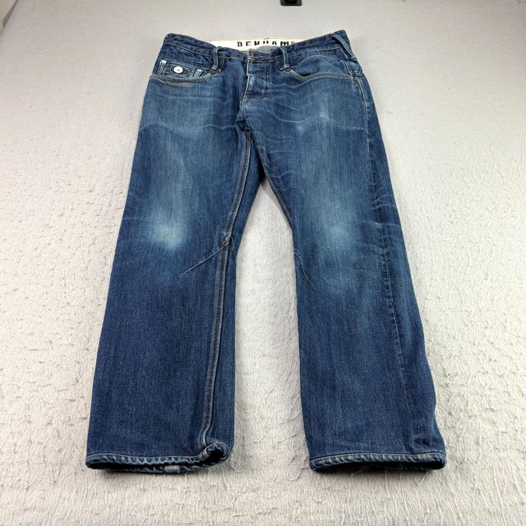 DENHAM Denham Jeans Mens 31x32 Blue Slim Skinny Button Fly Denim Inseam 26 Regular Size 31 Cotton Denim Pattern: Solid Size US 31 - 2 Thumbnail