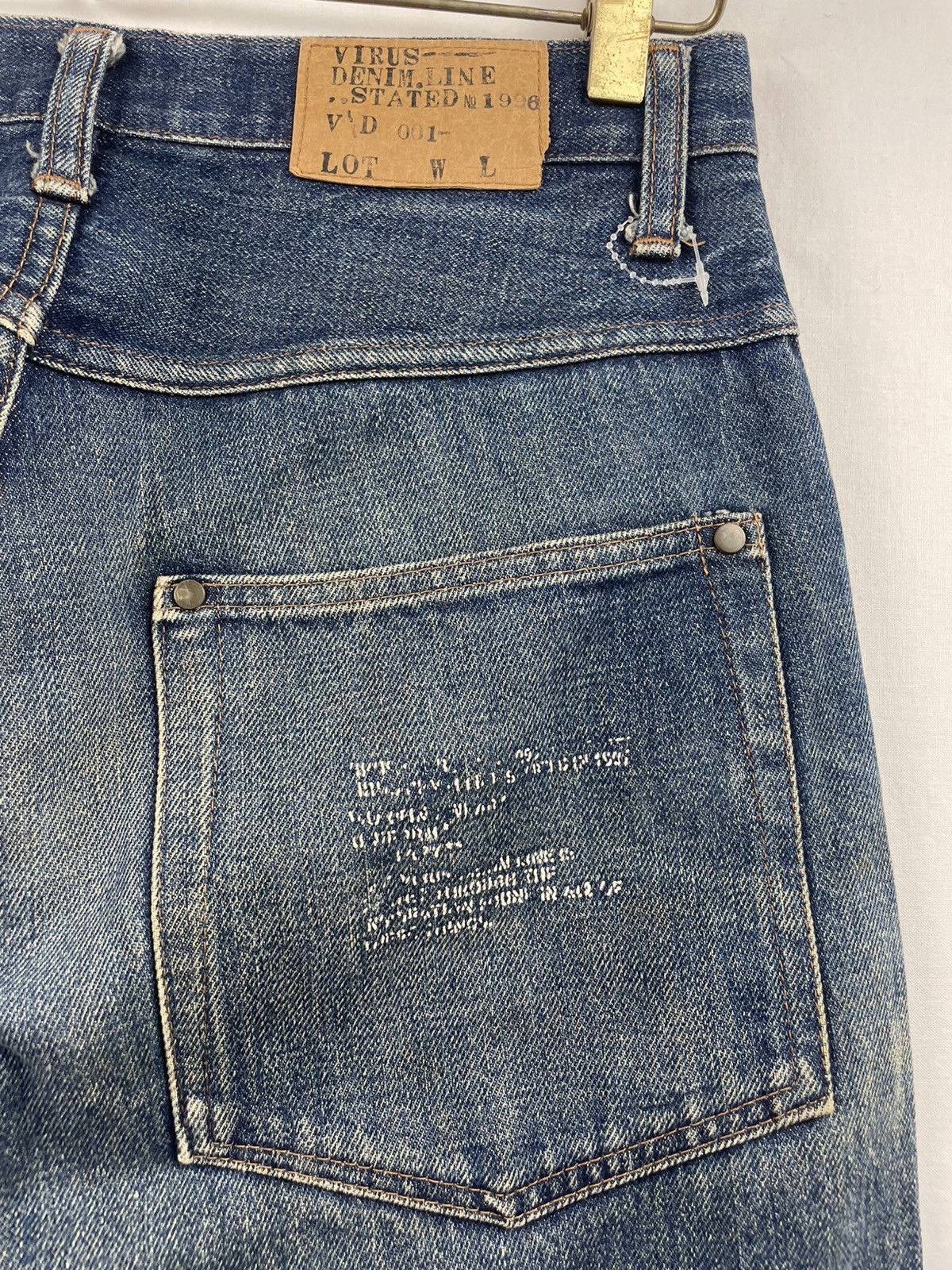 Japanese Brand Vintage Selvedge Denimland State by Virus Branded Size US 30 / EU 46 - 3 Thumbnail