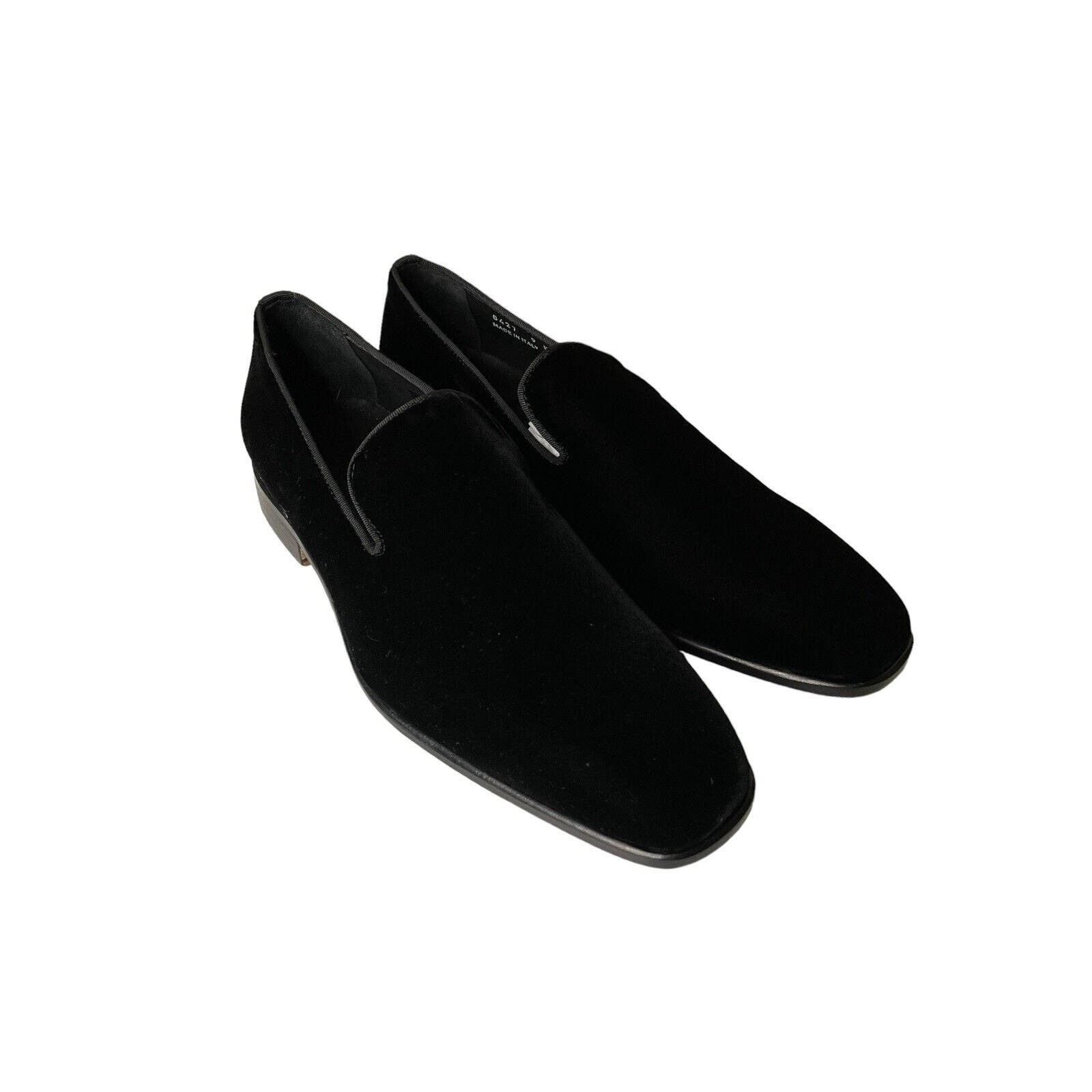 image of Massimo Matteo New Velvet Italian Velluto Nero Black Loafers, Men's (Size 9)