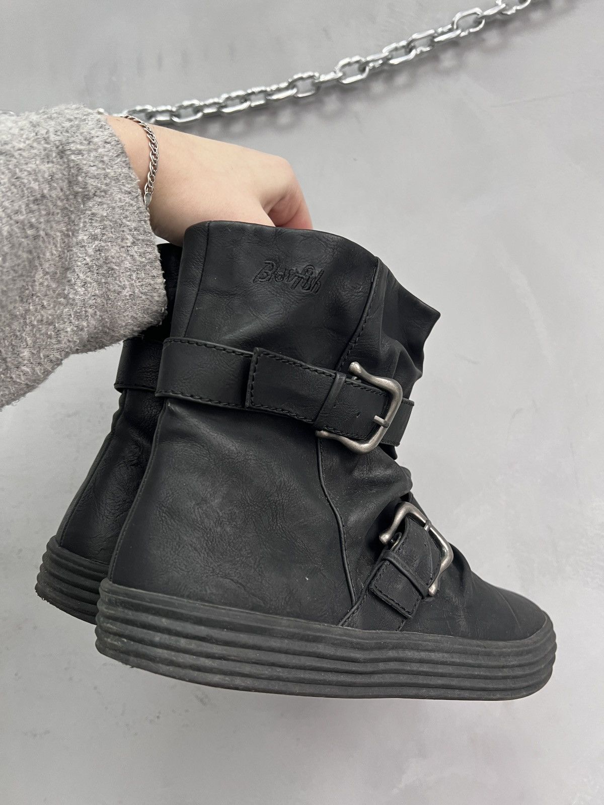 ASH Opium belted leather gothic boots rick owens style japanese Size US 7 / EU 40 - 3 Thumbnail