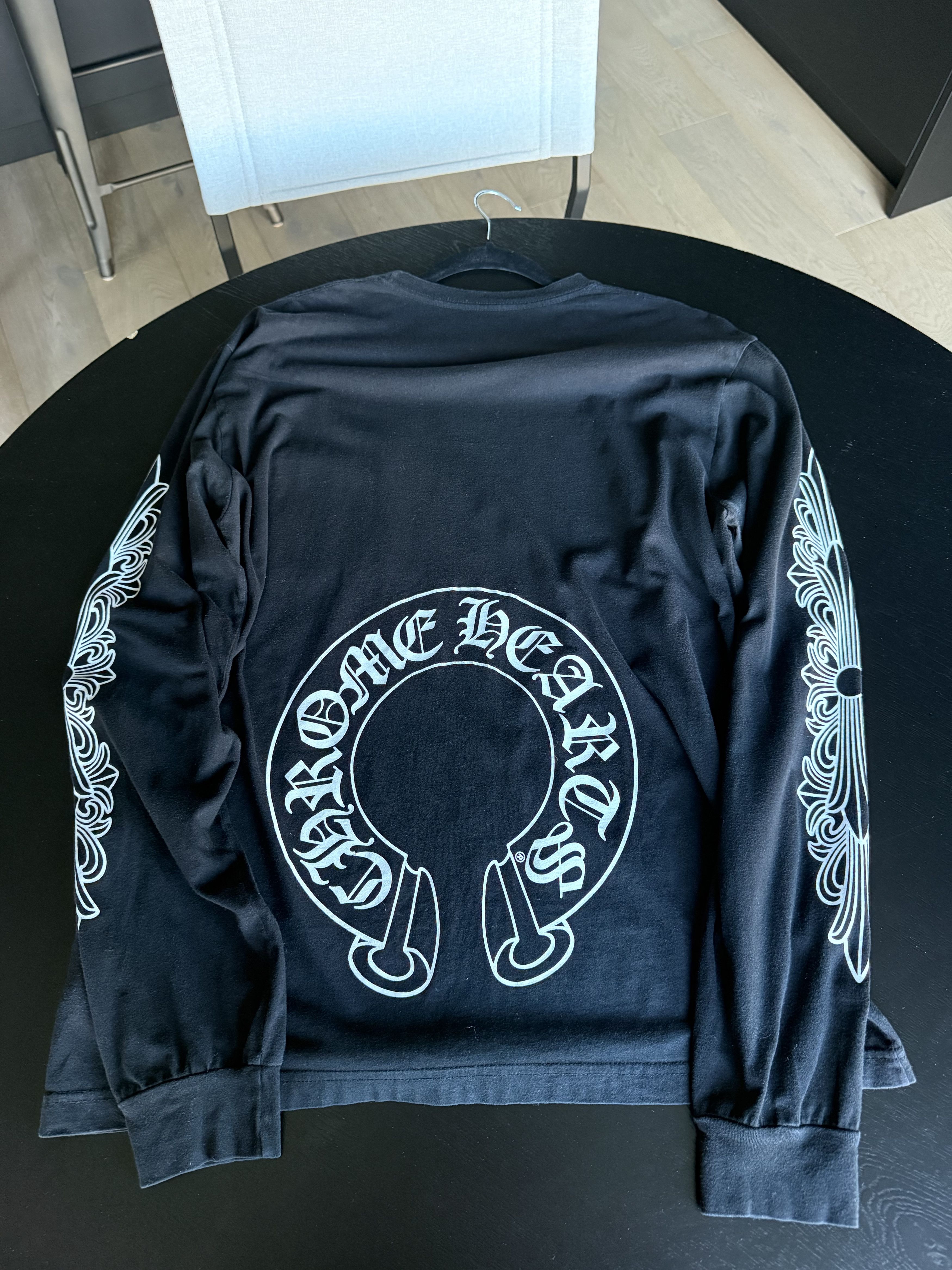 【SCENERITY】Chrome long sleeves CHROME HEARTS MULTICOLOR SCRIPT CROSS LONG SLEEVE WHITE