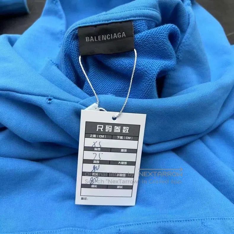Balenciaga Balenciaga Distressed Blue Hoodie 23SS. Size US XS / EU 42 / 0 - 4 Thumbnail