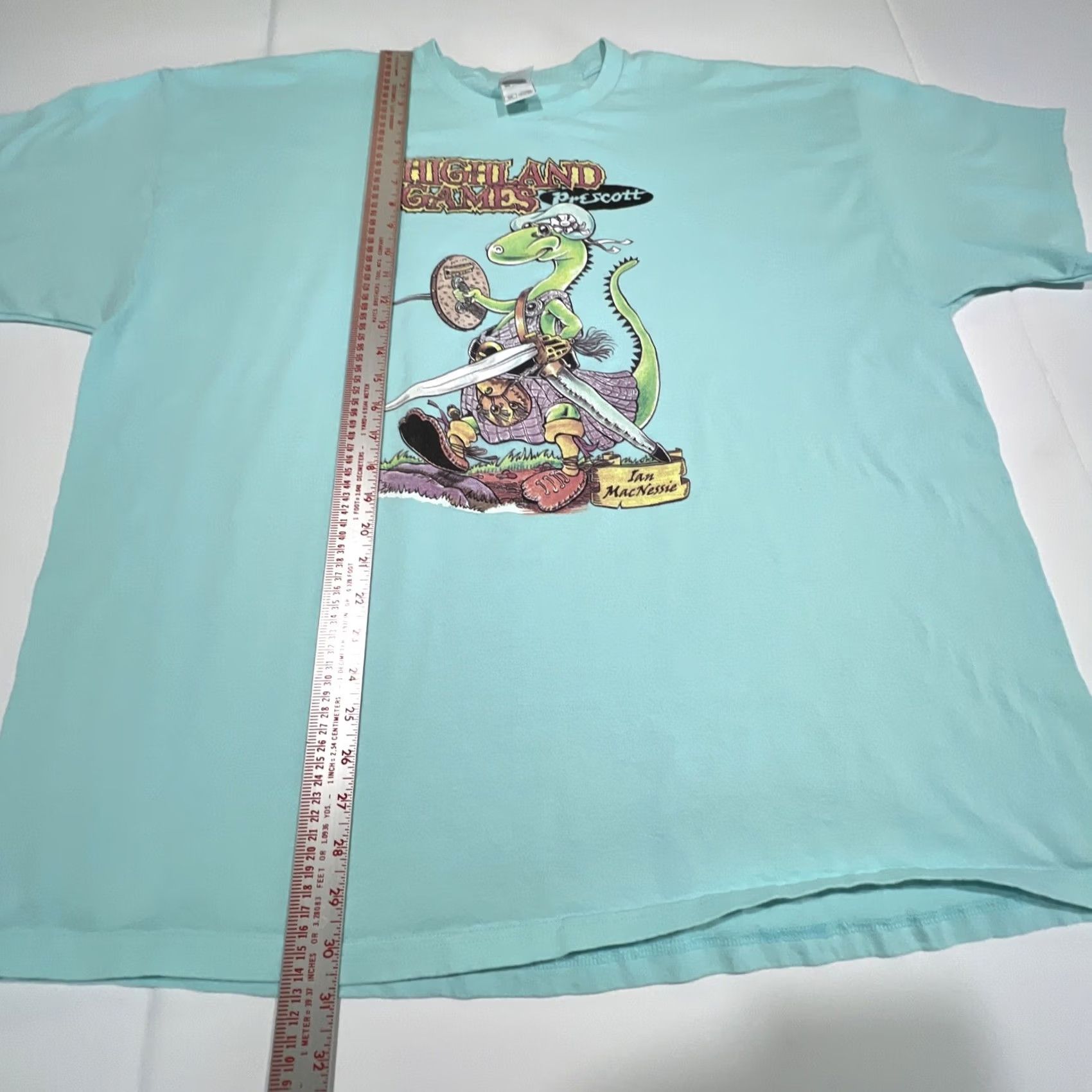 Vintage VINTAGE AriZona Highland Games T Shirt 3XL Aqua Graphic Renaissance Dinosaur Mens Size US XXL / EU 58 / 5 - 7 Thumbnail