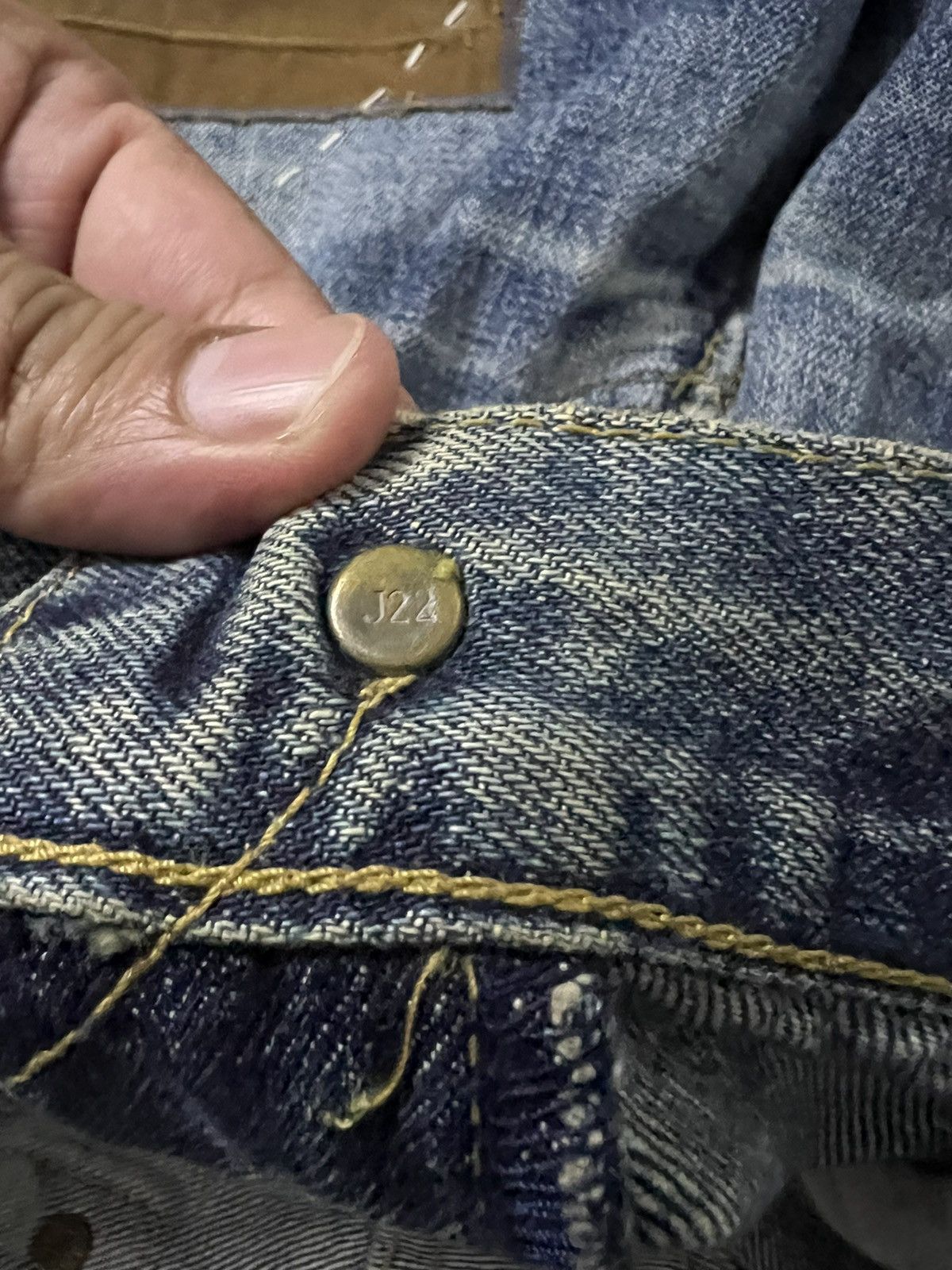 Levi's VINTAGE LEVIS 702 E BACKLE BACK CUSTOM SASHIKO BORO JAPAN Size US 30 / EU 46 - 10 Thumbnail