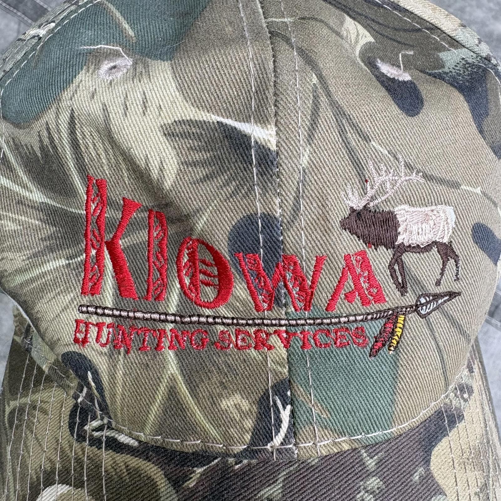 Vintage Vintage 90s Kiowa Hunting Camo Embroidered Elk SnapBack Hat Size ONE SIZE - 2 Thumbnail