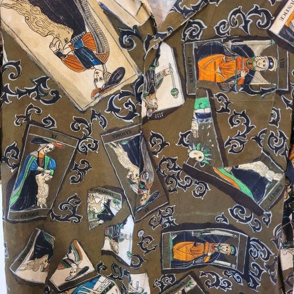 Desigual Desigual Resort Tarot Cards Brown Button Down Shirt - XL Size US XL / EU 56 / 4 - 3 Thumbnail