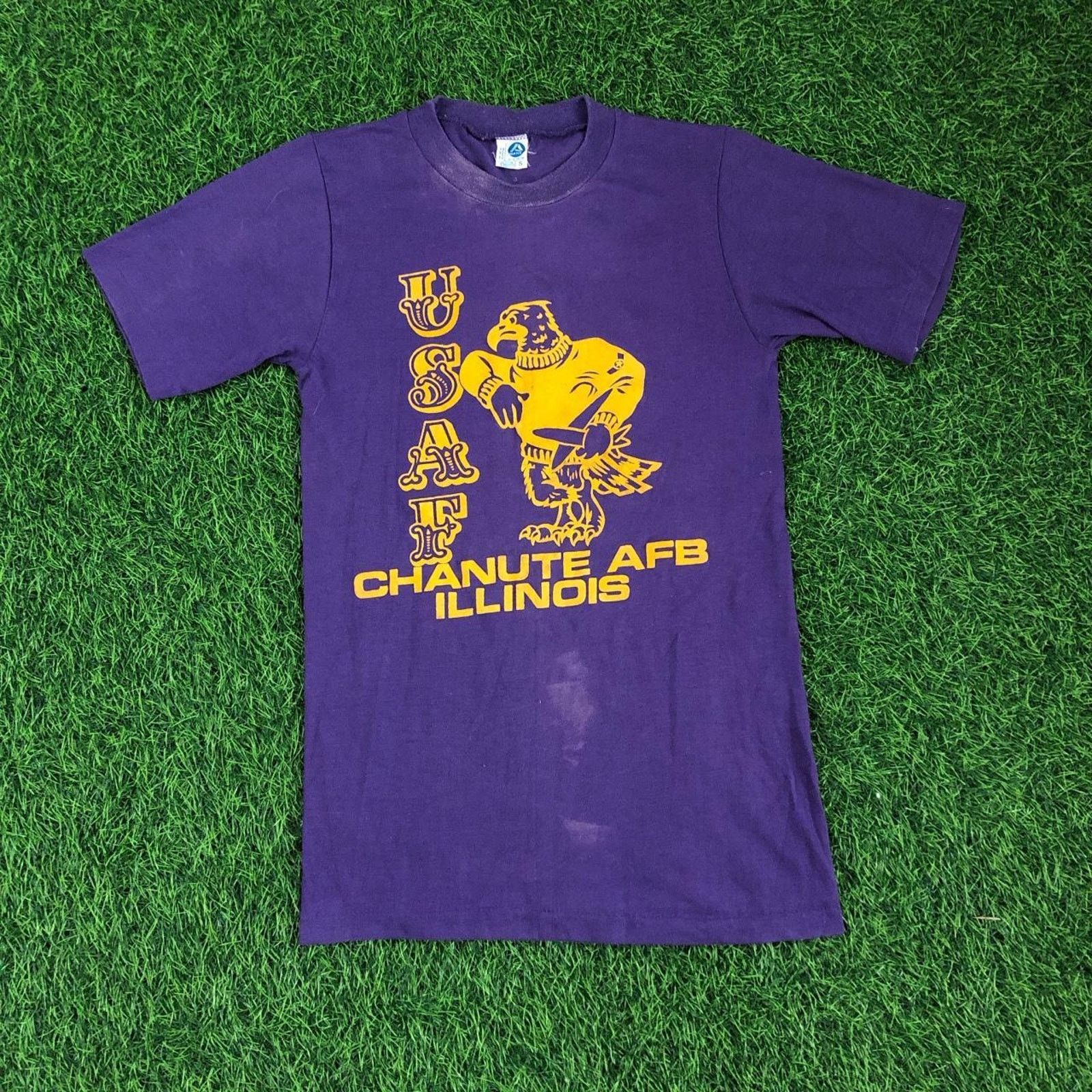 Artek Purple USAF Chanute AFB Illinois Eagle Graphic Tee Size US S / EU 44-46 / 1 - 1 Thumbnail