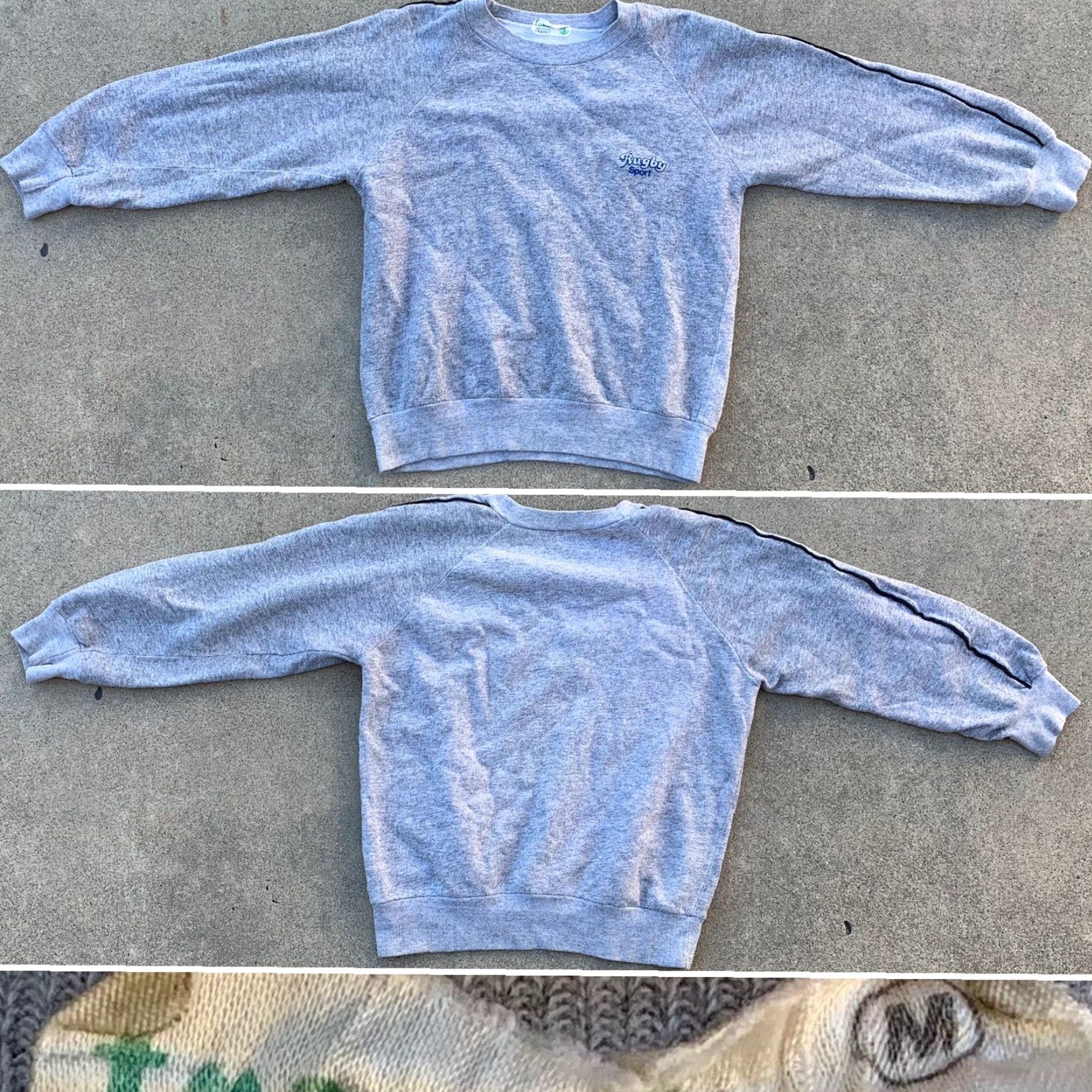 Vintage VINTAGE Tomato Designed By Franch Rugby Sweatshirt Raglan Crew Neck Unisex Adults Size M Gray Heather Long Sleeve Pullover Sports 1970s 1980s Size US M / EU 48-50 / 2 - 6 Thumbnail