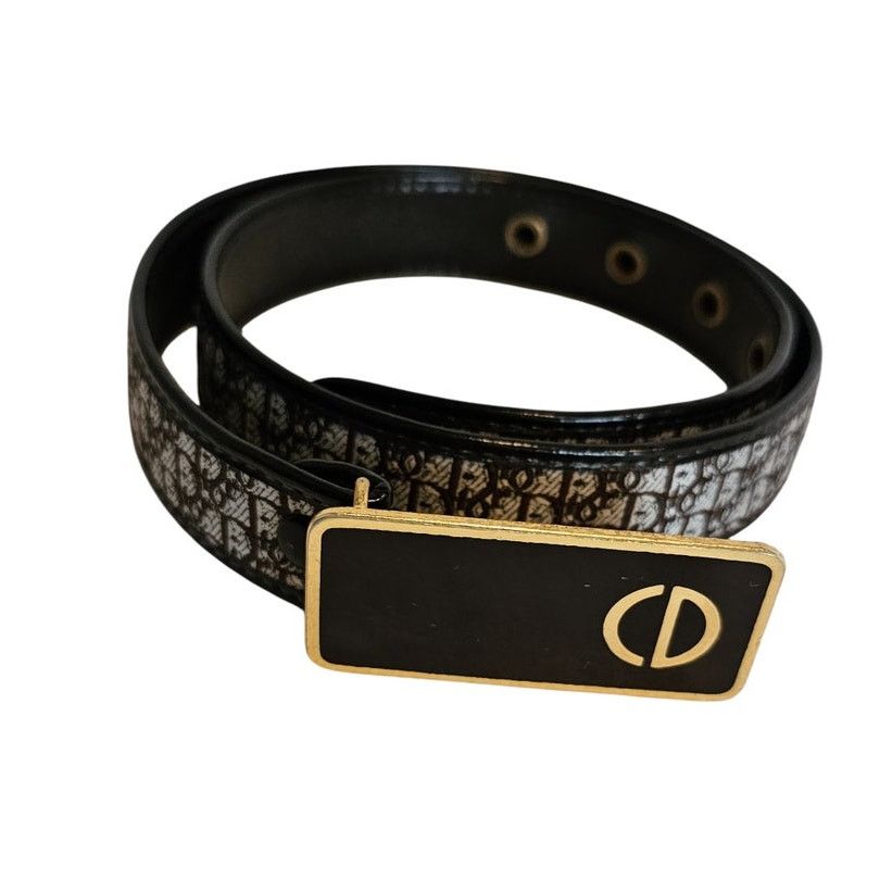 Dior Christian Dior Vintage Women's Belt in Brown Leather/Canvas Size ONE SIZE - 1 Thumbnail