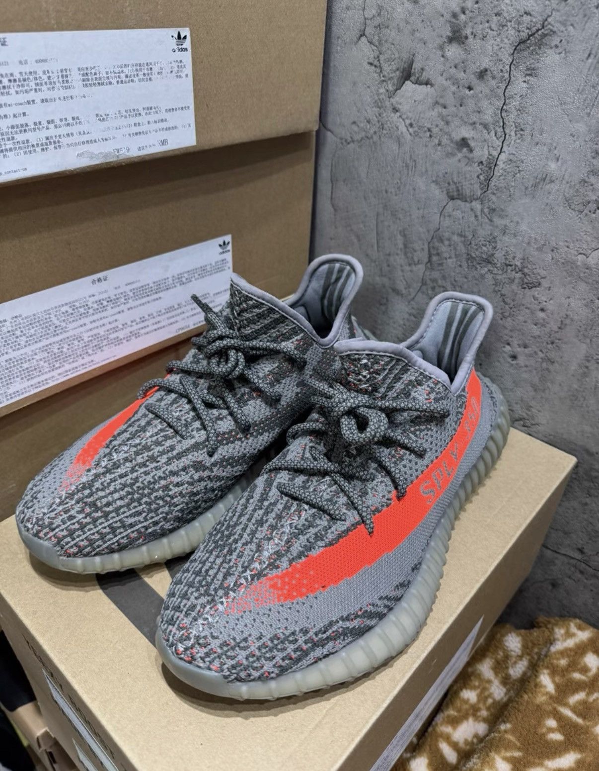 Adidas Adidas Yeezy 350 V2 Grey Orange Static BB1826 K37 Size US 9.5 / EU 42-43 - 1 Thumbnail