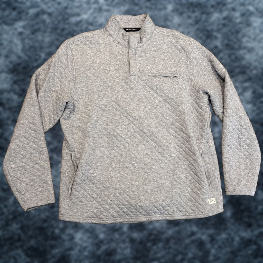 TravisMathew Travis Mathew Transatlantic Pullover Men’s XL Gray Mock Neck Quilted Pockets Activewear Golf Pullover Vintage No Size US XL / EU 56 / 4 - 1 Thumbnail