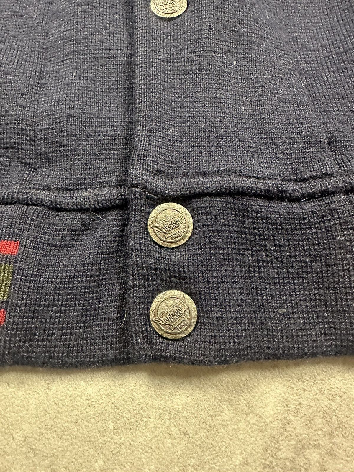 Armani Armani Vintage Varsity Jacket Navy/Olive Star Patches, 81 M Size US M / EU 48-50 / 2 - 12 Thumbnail