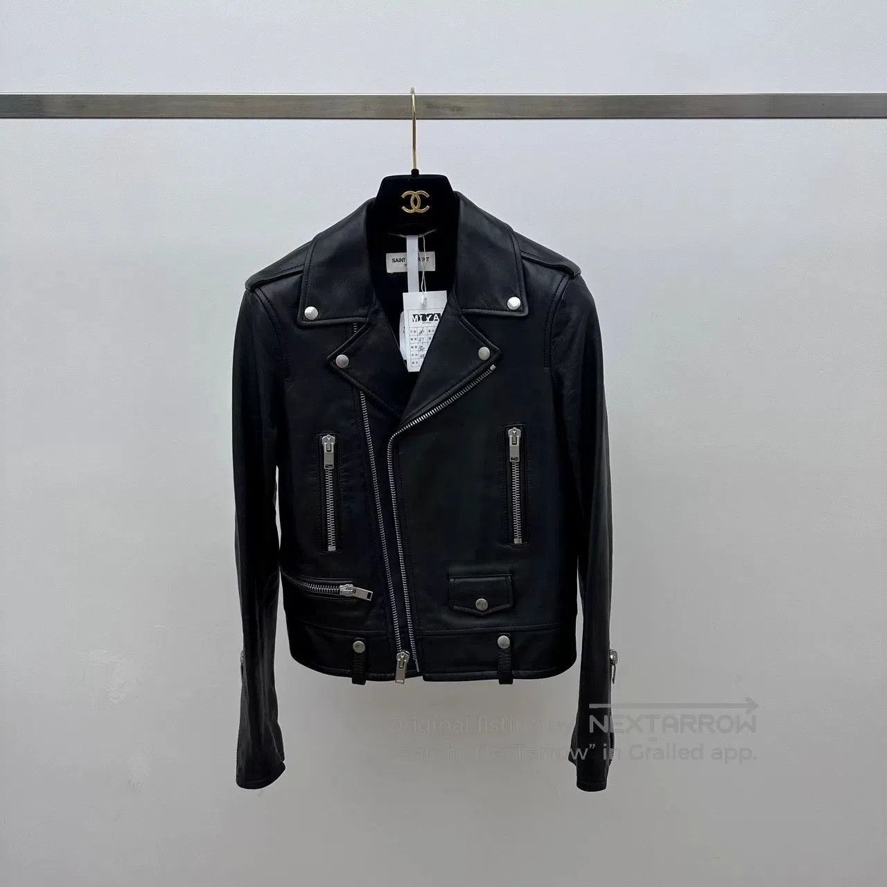 Saint Laurent Paris Saint Laurent Black Biker Leather Jacket. Size XS / US 0-2 / IT 36-38 - 1 Thumbnail