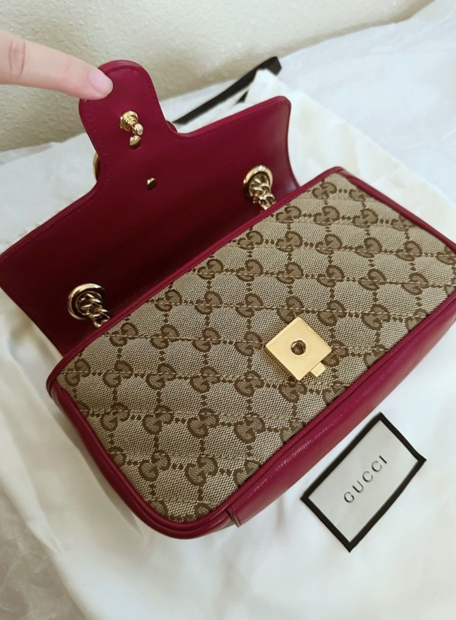 Gucci Gucci GG Marmont Mini Flap Canvas Quilted Bag Size ONE SIZE - 8 Thumbnail
