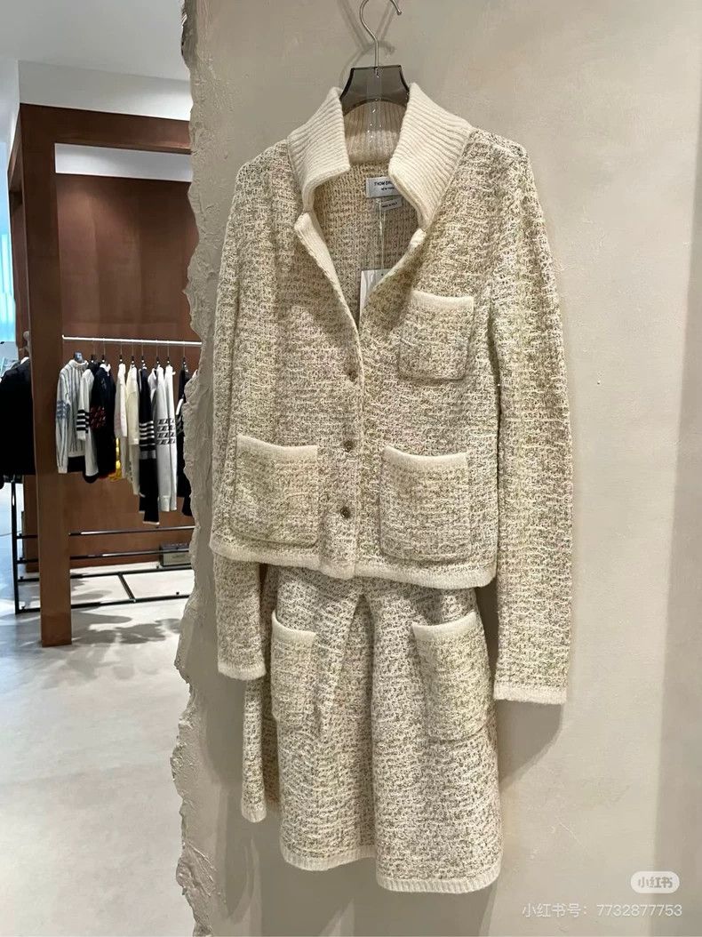 Thom Browne Size 0Gold Silk Wool Knit Little Fragrance Show