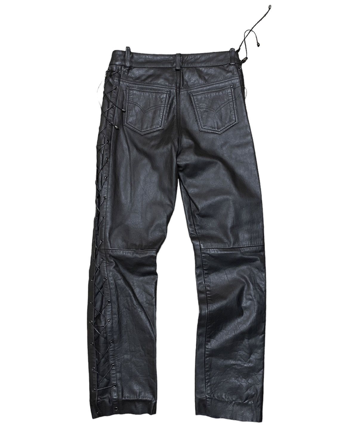 Genuine Leather Vintage Ashy Motorcycle Leather Biker Pants Size US 32 / EU 48 - 5 Thumbnail