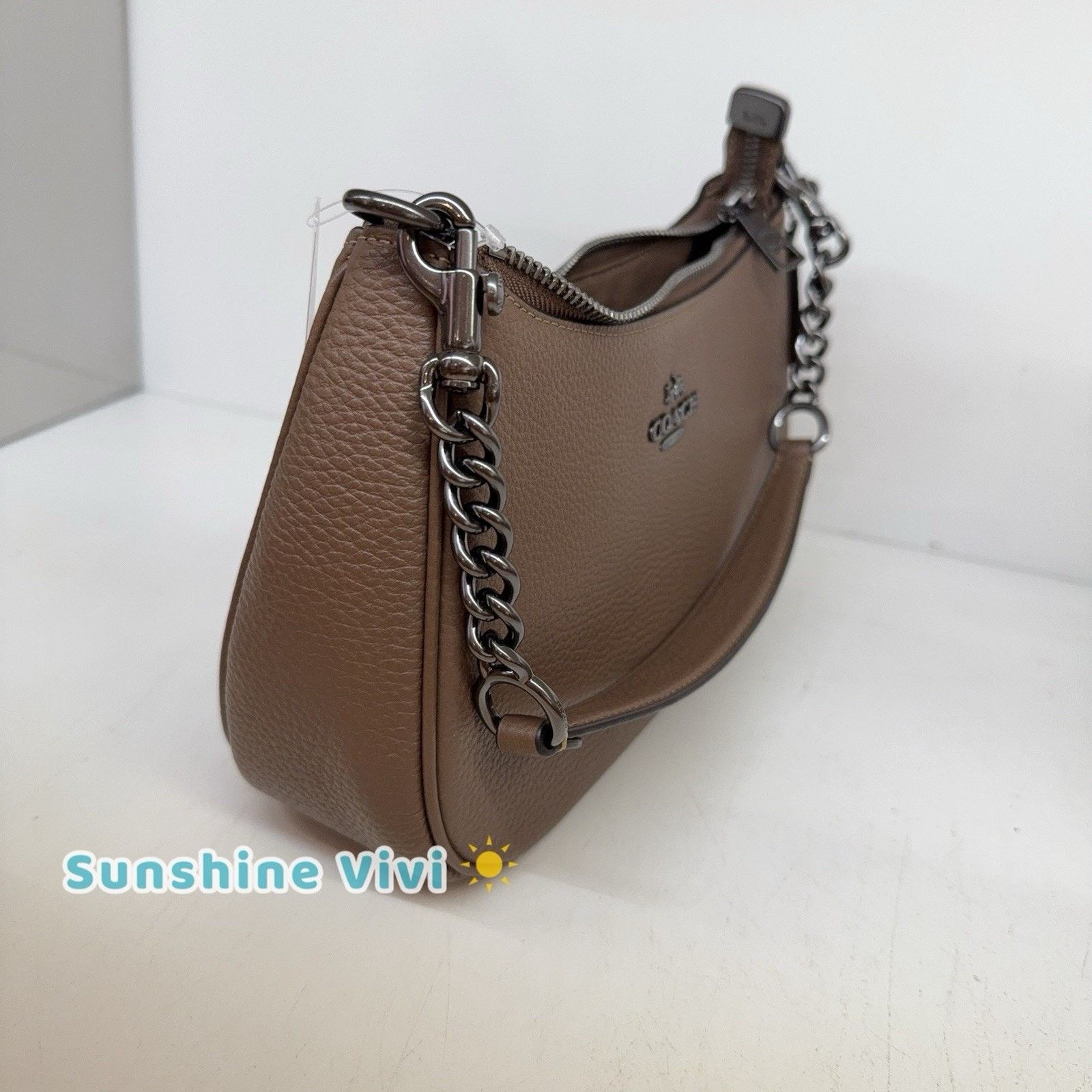 Coach NWT Coach Teri Shoulder Bag CV934 Leather/Qb/Dark Stone Size ONE SIZE - 3 Thumbnail