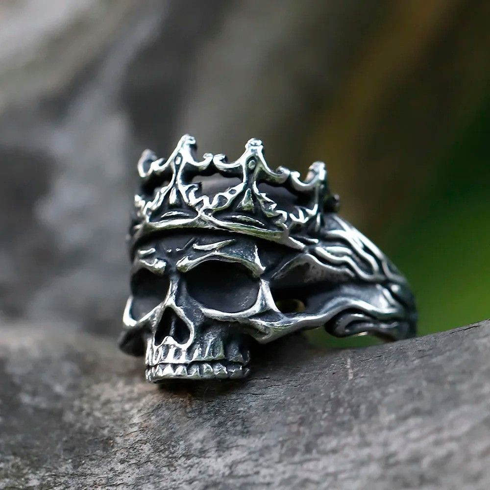 Jewelry Crown Skull Ring Streetwear Jewelry Fashion Gift Size ONE SIZE - 7 Thumbnail