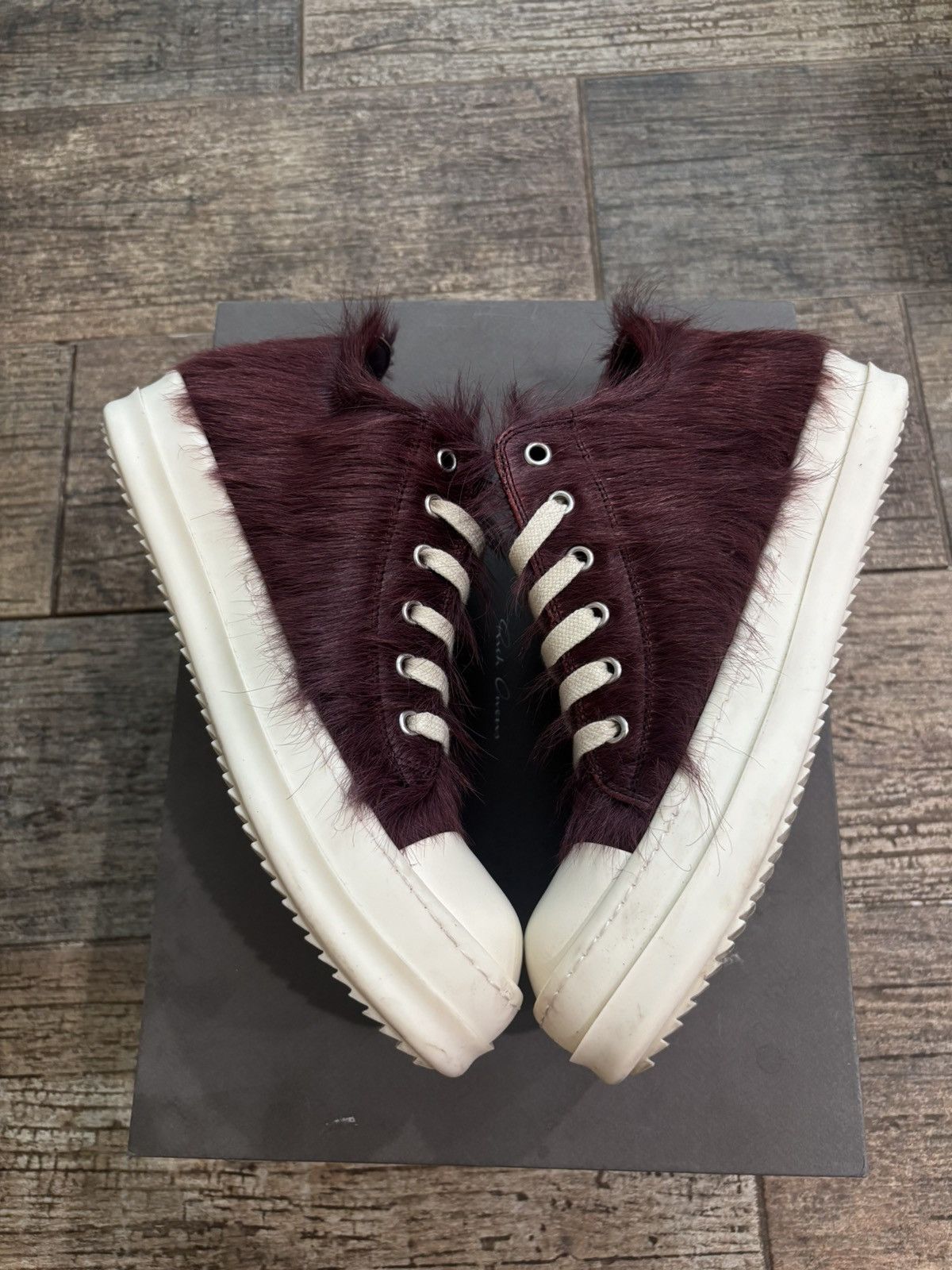 Rick Owens Amethyst and Milk Pony Hair Ramones Low Size US 7 / EU 40 - 3 Thumbnail