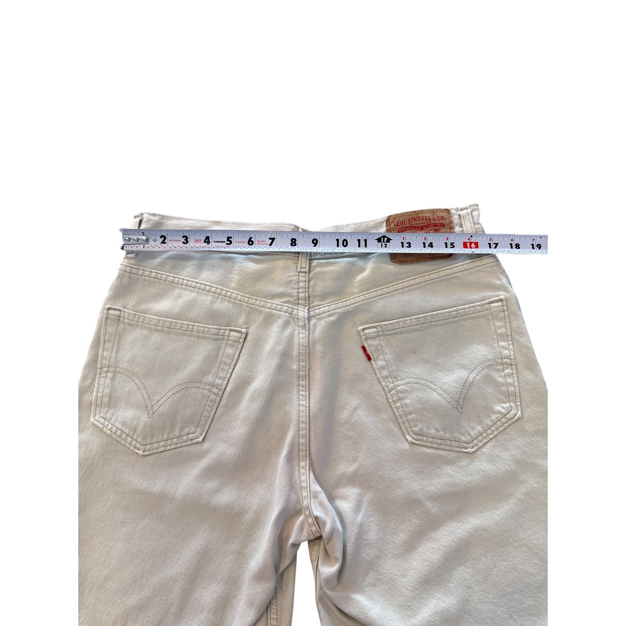 Levi's Levis 550 Relaxed Fit Mens Denim Shorts 34 Beige Cotton Vint Size US 34 / EU 50 - 7 Thumbnail