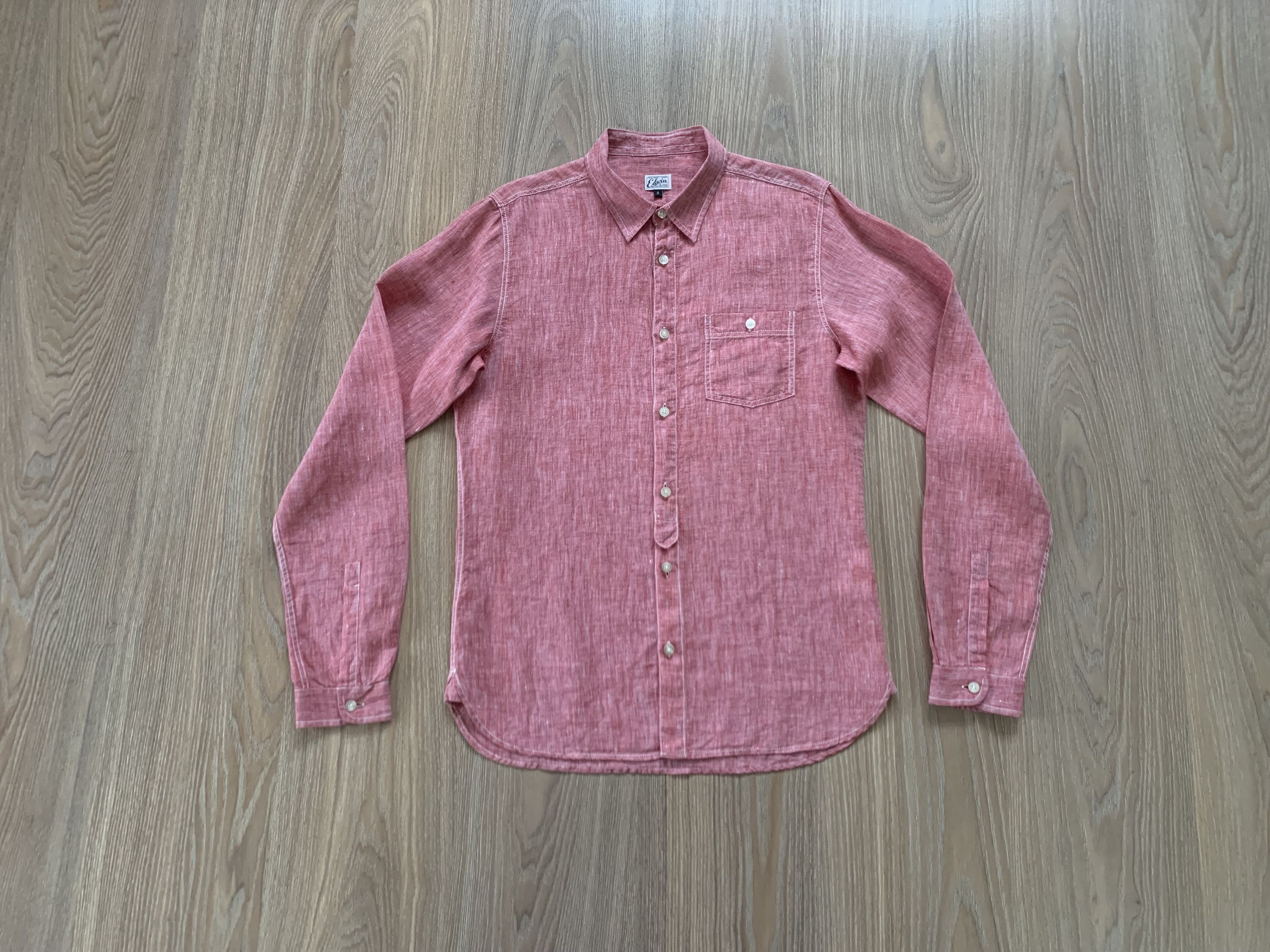 Edwin Edwin Linen Coral One Pocket Long Sleeve Shirt Size US S / EU 44-46 / 1 - 10 Thumbnail