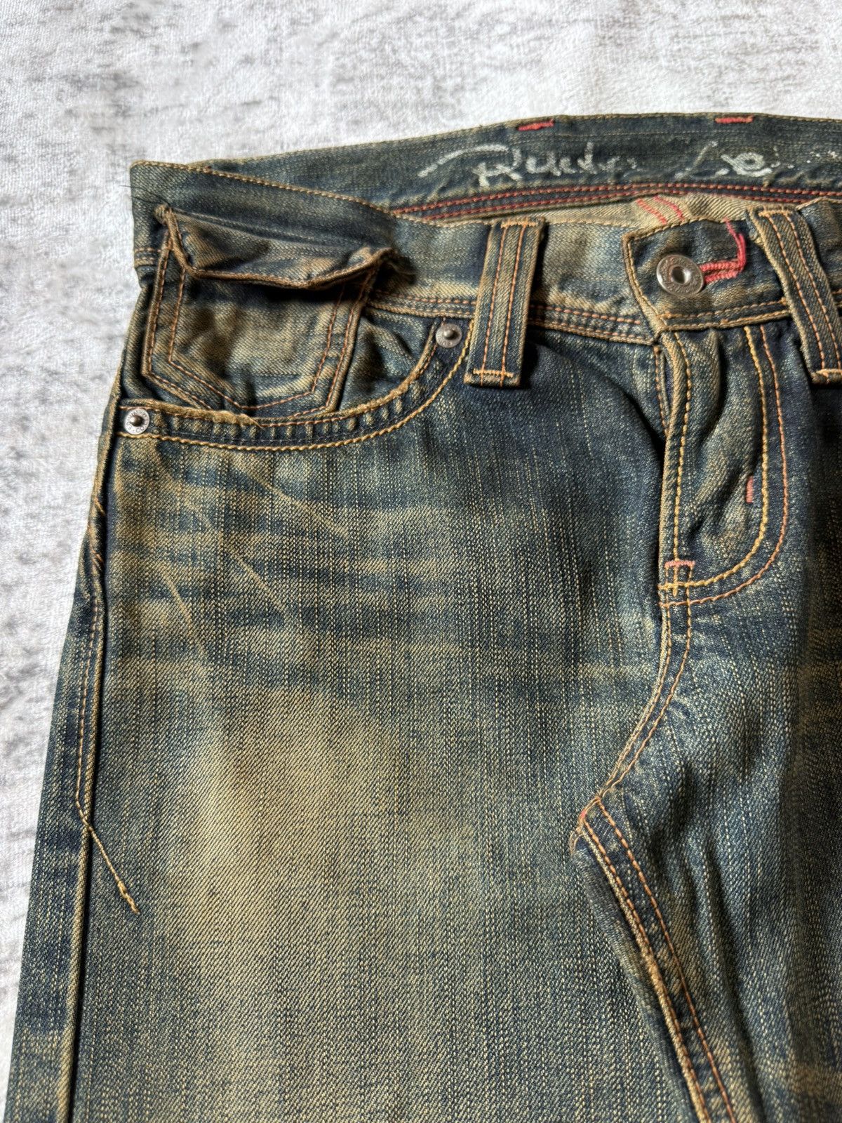2000s Edwin V-Cut Mudwashed Flare Denim Archive