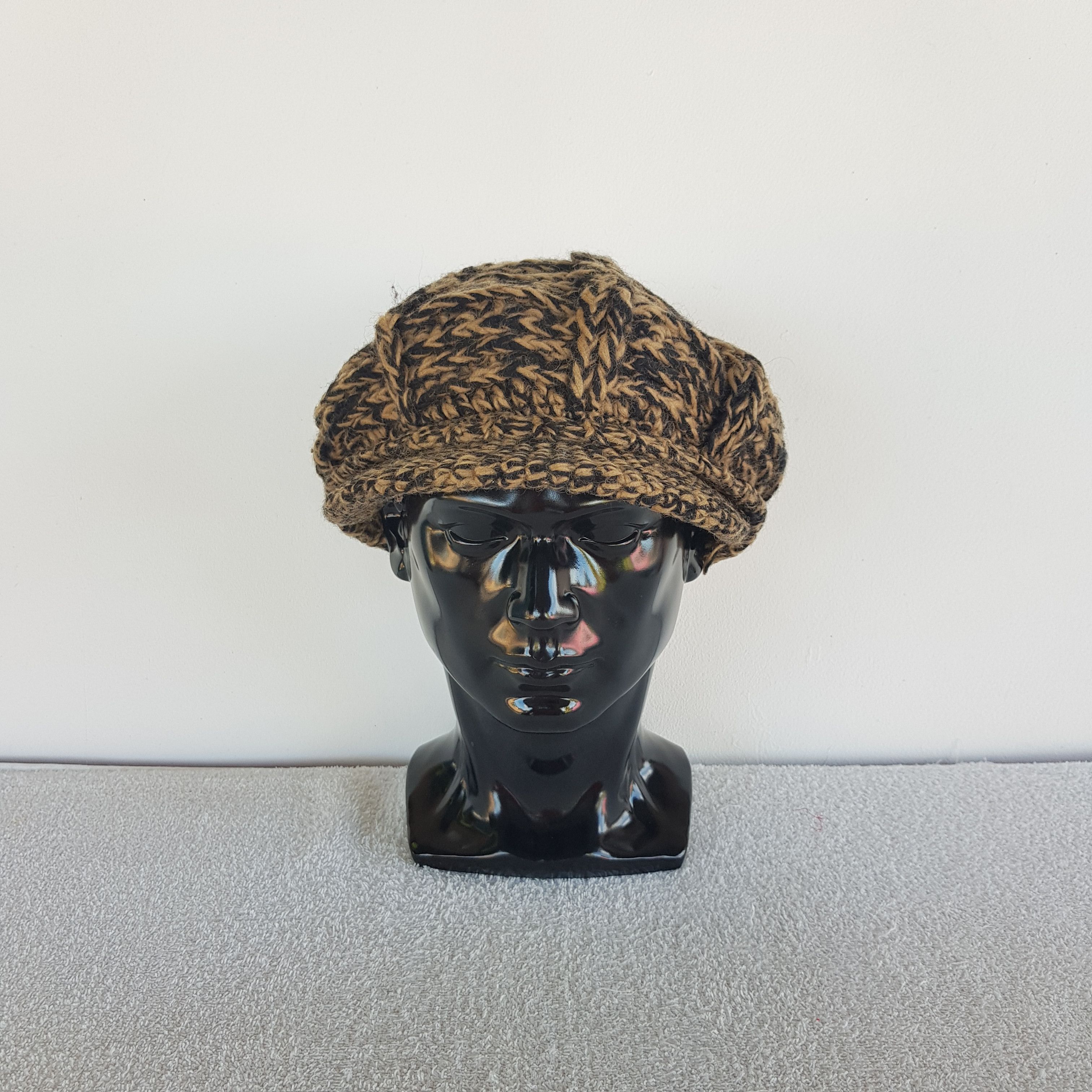 Homespun Knitwear Vintage Japanese Brim Crochet Ribbed Knit Beanie Caps Hats. Size ONE SIZE - 2 Thumbnail