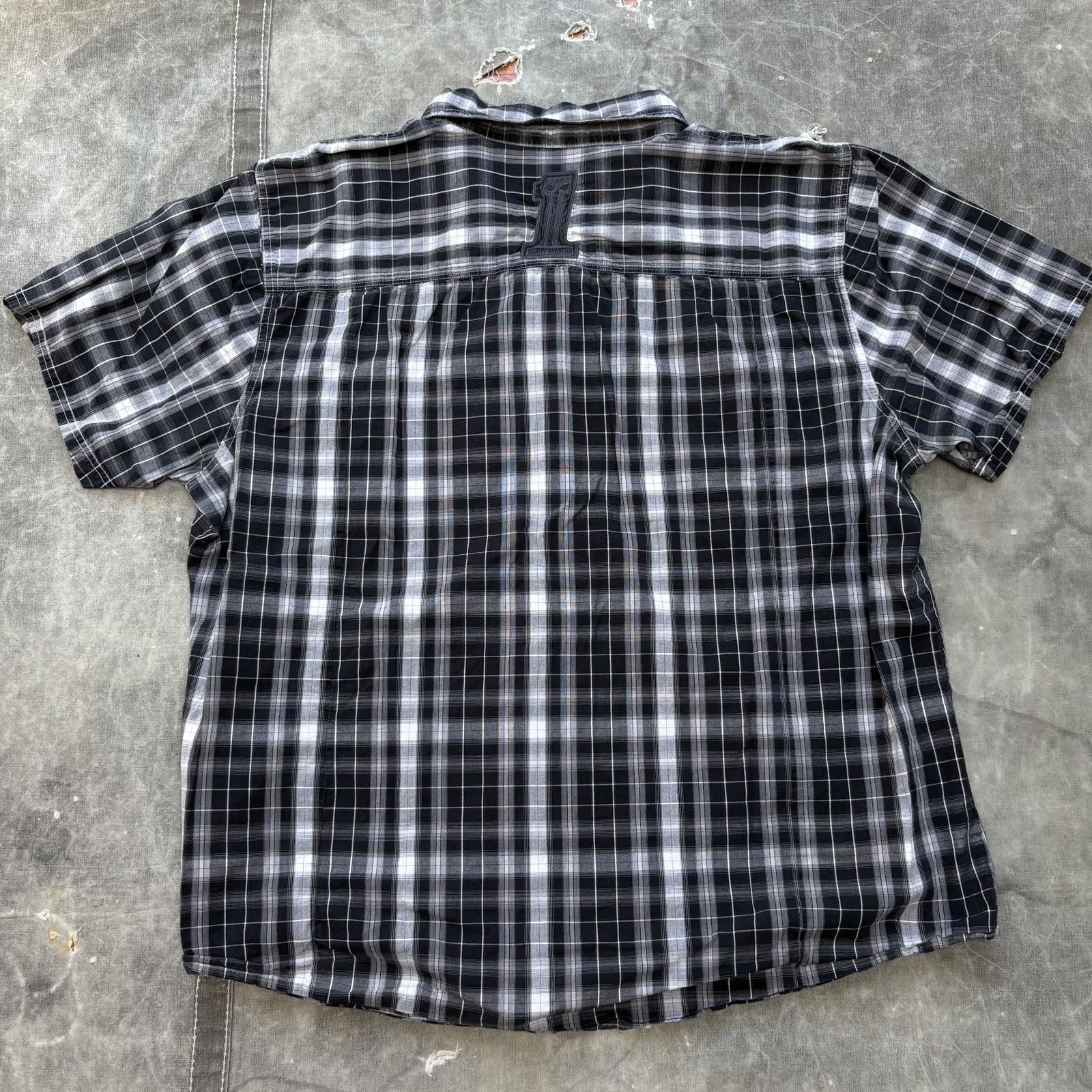 Harley Davidson Vintage Y2K Harley Davidson Plaid Biker Snap Button Up Shirt Size US XXL / EU 58 / 5 - 5 Thumbnail
