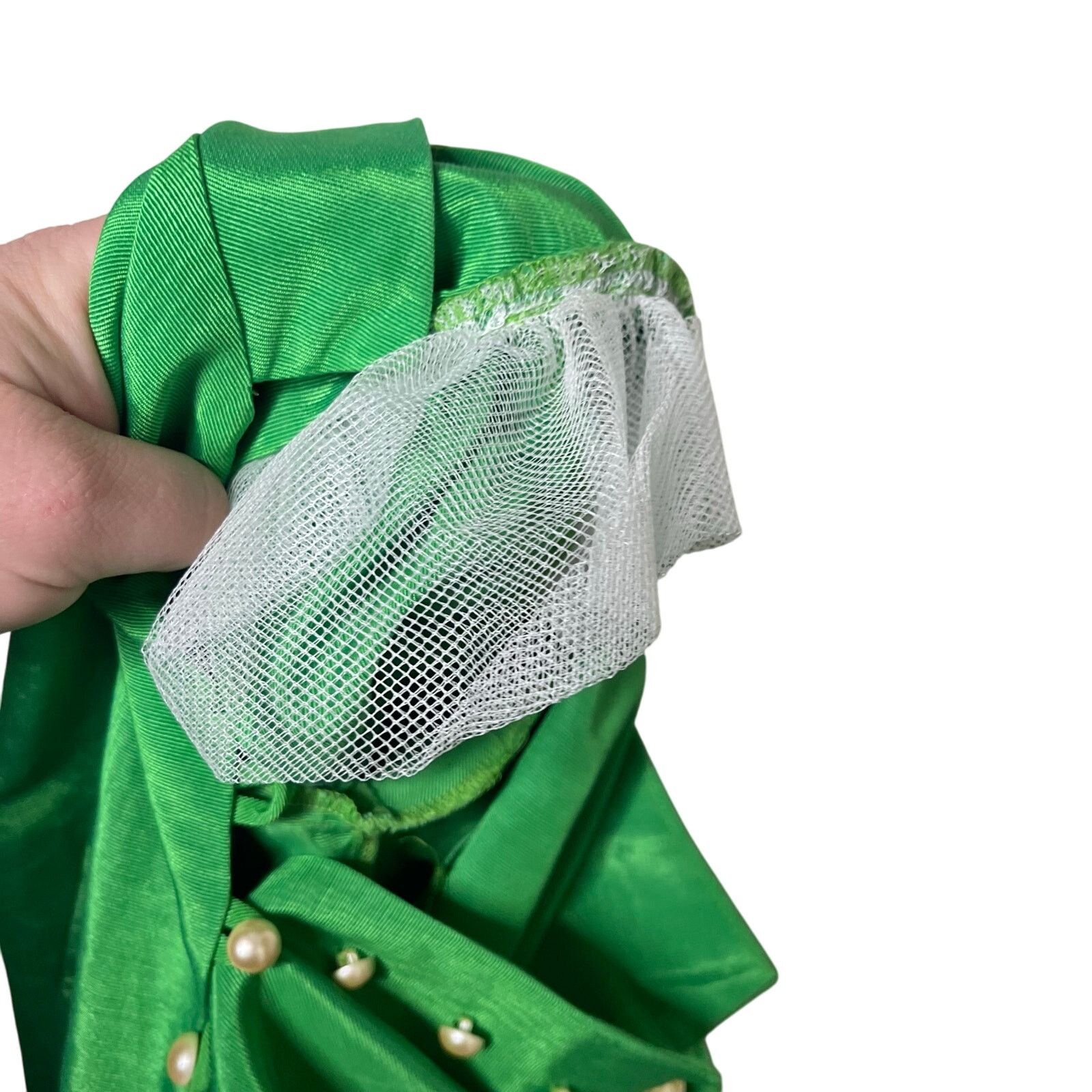 Batsheva Batsheva Song Green ruffled moiré pearly button blouse sz 2 Size XS / US 0-2 / IT 36-38 - 5 Thumbnail