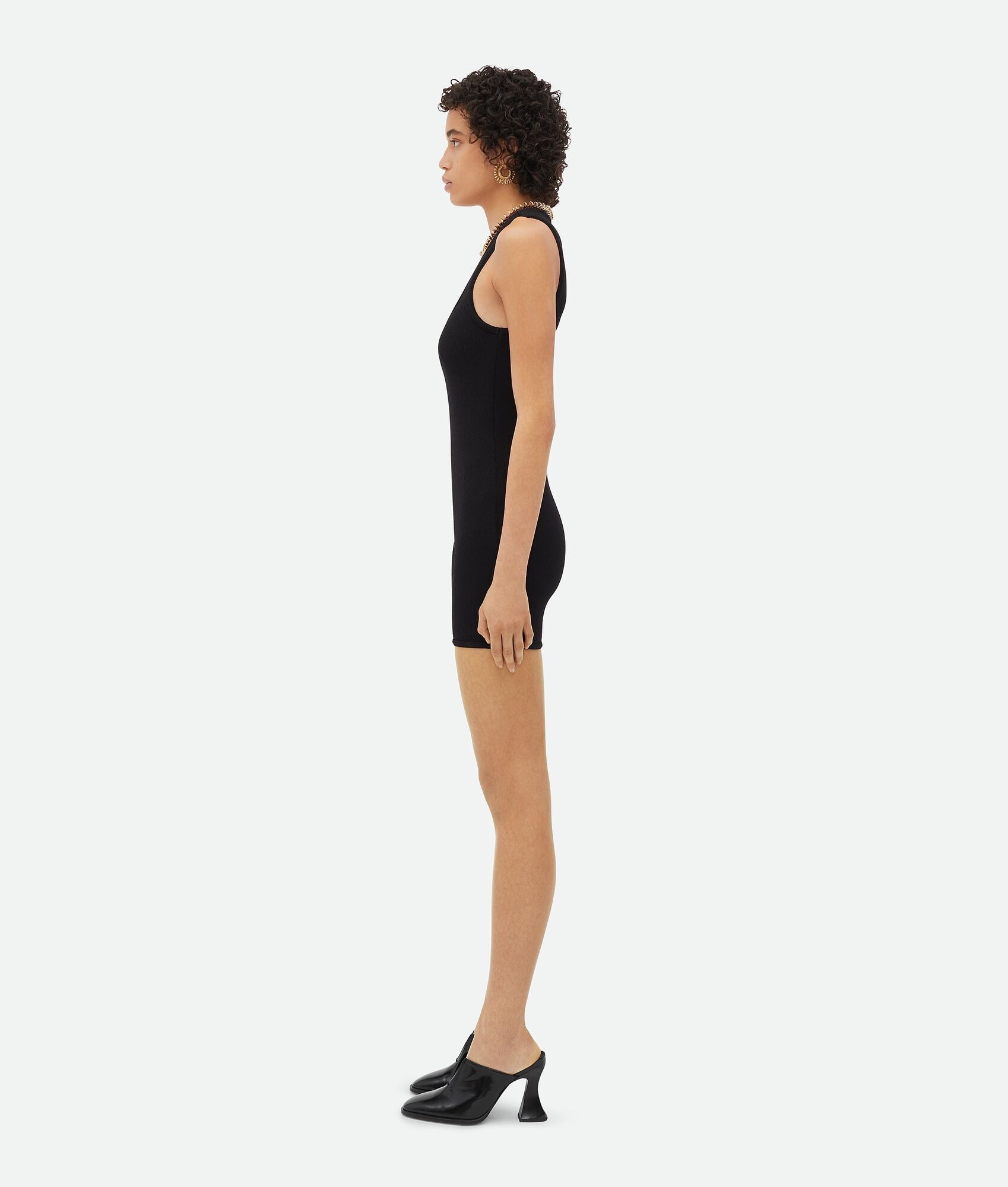 Bottega Veneta o1bcso1str0725 Textured Nylon Bodysuit in Black Size M / US 6-8 / IT 42-44 - 2 Thumbnail
