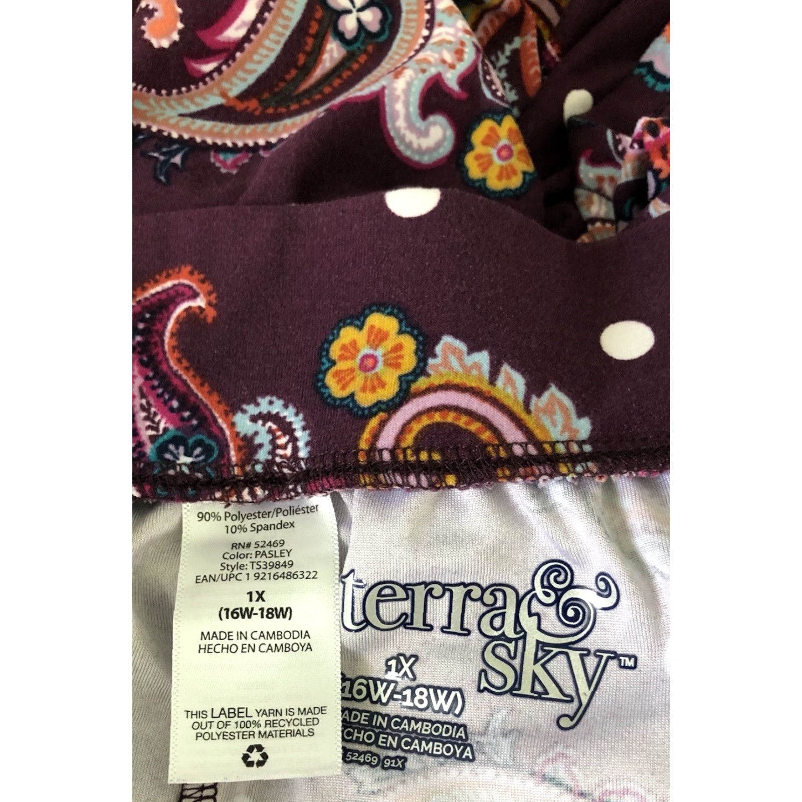 Vintage Terra & Sky Straight Midi Skirt 16/18W Purple Paisley Pockets 36"W Career Boho Size 40" / US 18 - 3 Thumbnail