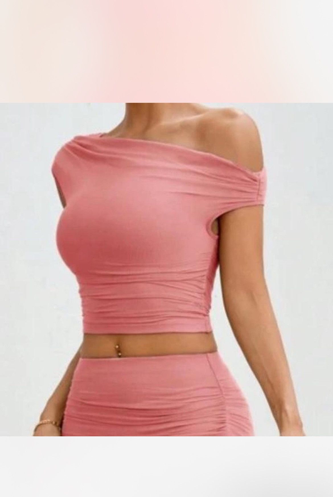 Shein Women's Asymmetric Neckline Top And Skirt Matching Set Size S / US 4 / IT 40 - 4 Thumbnail