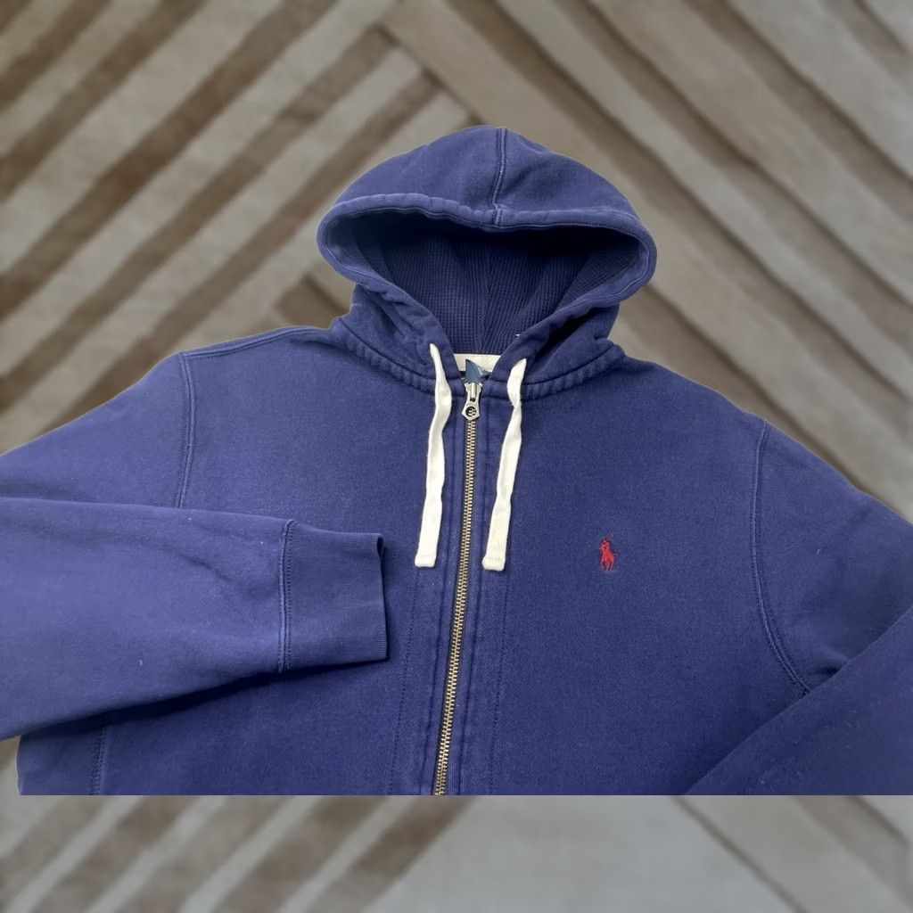 Polo Ralph Lauren Polo Ralph Lauren Hoodie Mens Large Full Zip Hooded Sweatshirt Blue Cotton Blend Fleece Pockets Size US L / EU 52-54 / 3 - 1 Thumbnail