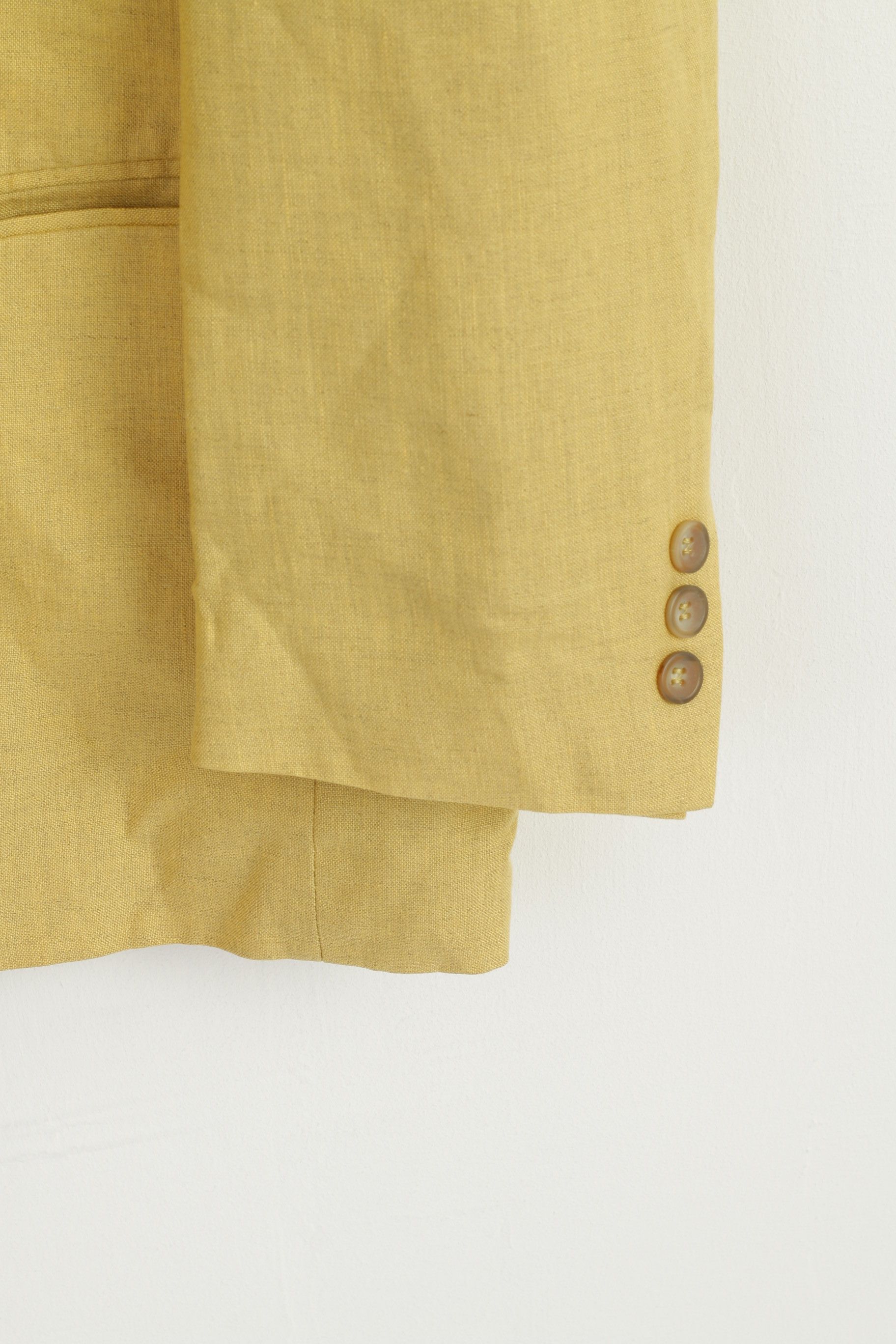 Vintage James B. Cook Men 54 44 Blazer Yellow Vintage Linen 3237 Size 44R - 3 Thumbnail