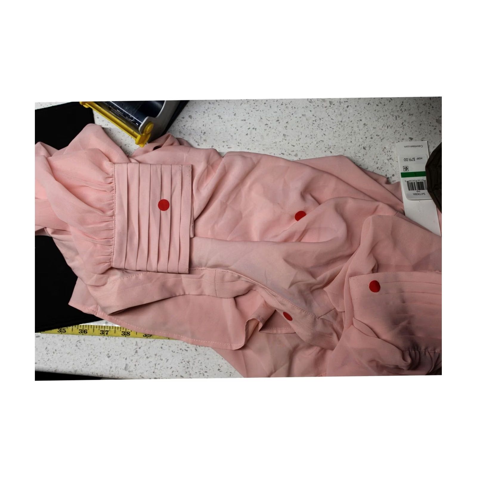 Calvin Klein Calvin Klein Blouse, Womens Button Down, Pleated-Cuff, Pink, L Size L / US 10 / IT 46 - 2 Thumbnail